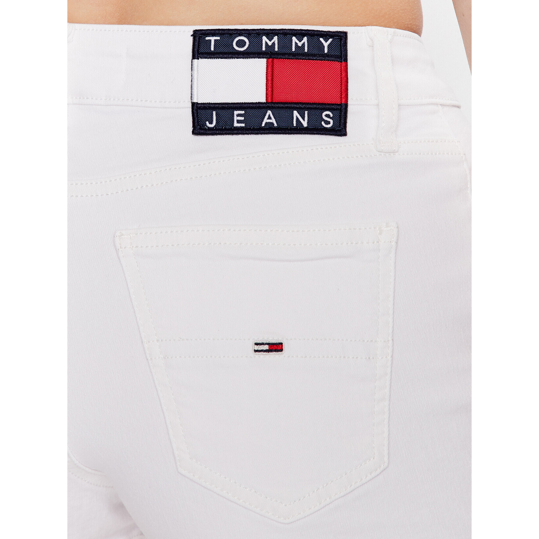 Tommy Jeans Jeans kratke hlače Nora DW0DW15809 Bela Skinny Fit - Pepit.si