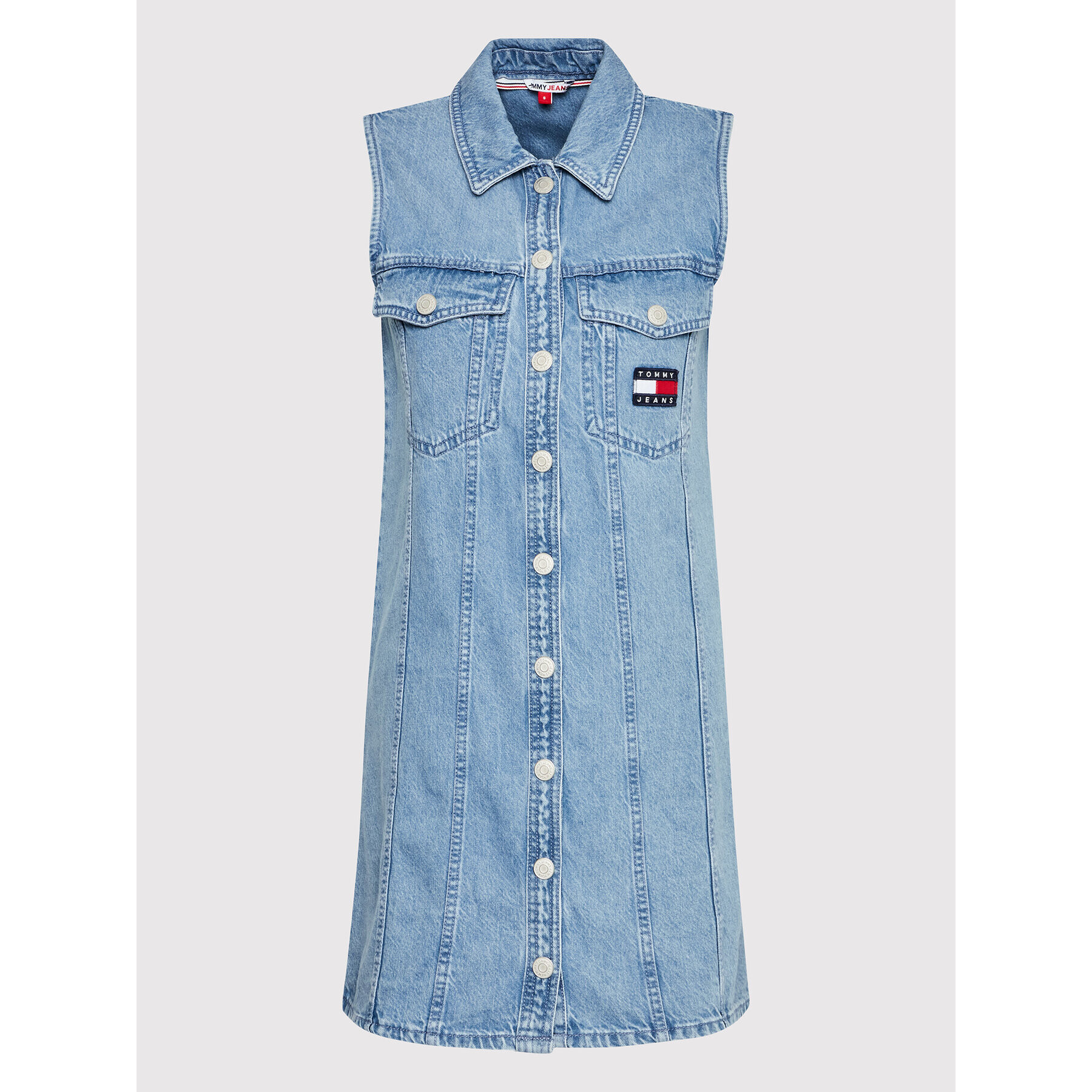 Tommy Jeans Jeans obleka Badge DW0DW13600 Modra Regular Fit - Pepit.si