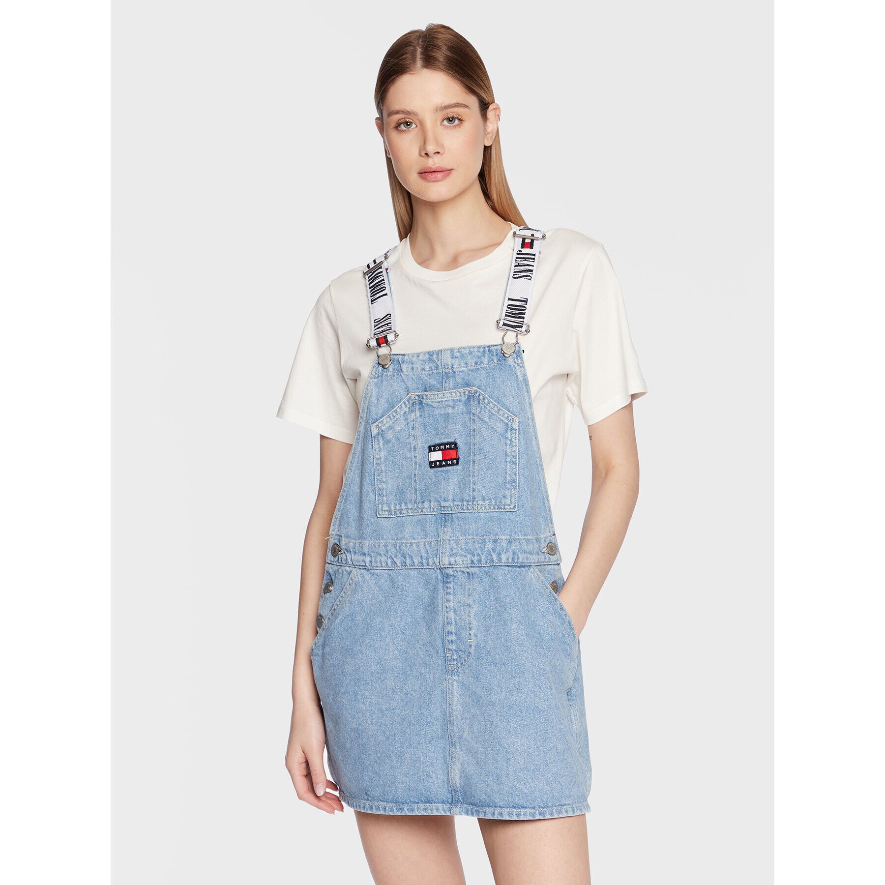 Tommy Jeans Jeans obleka Dungaree DW0DW14843 Modra Regular Fit - Pepit.si