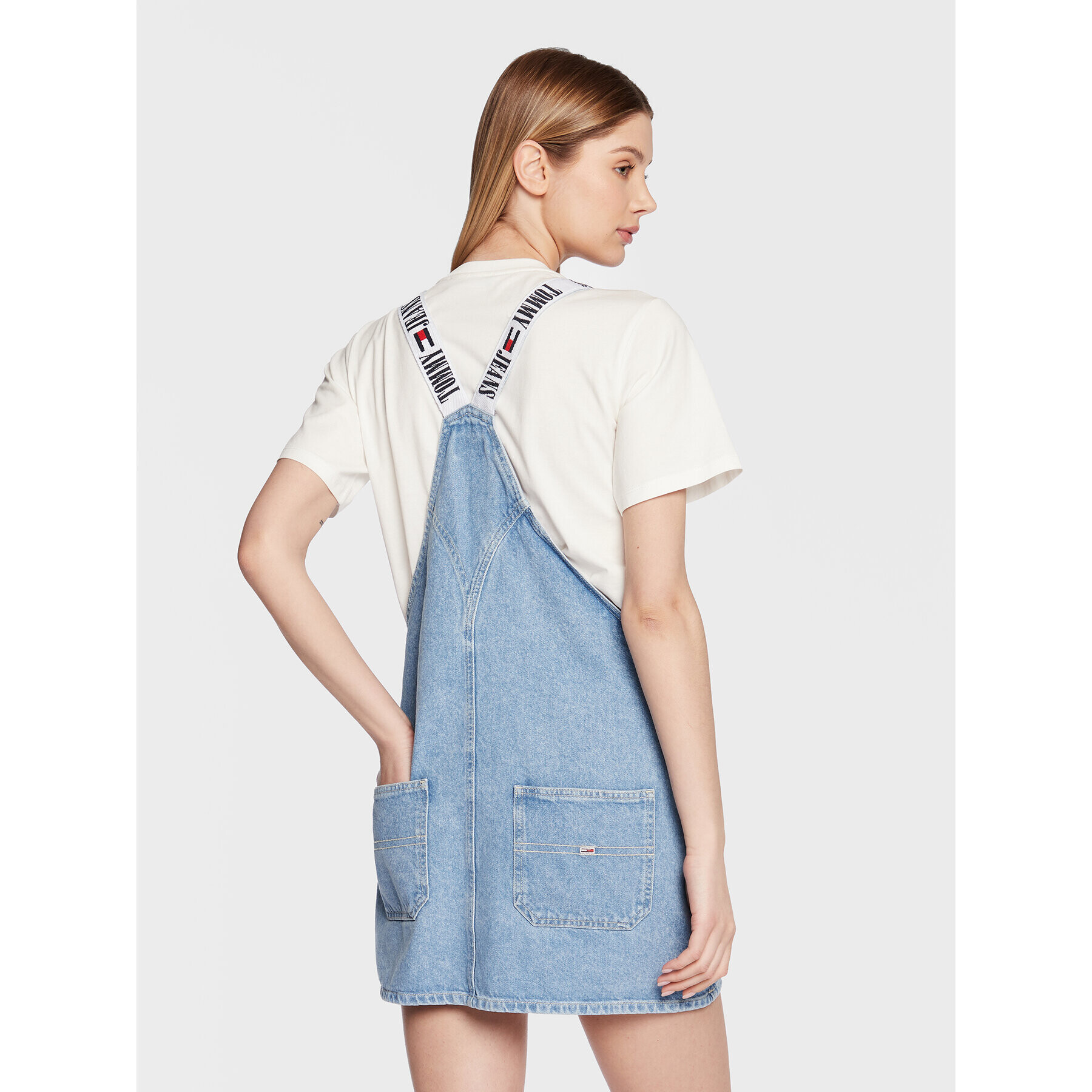 Tommy Jeans Jeans obleka Dungaree DW0DW14843 Modra Regular Fit - Pepit.si