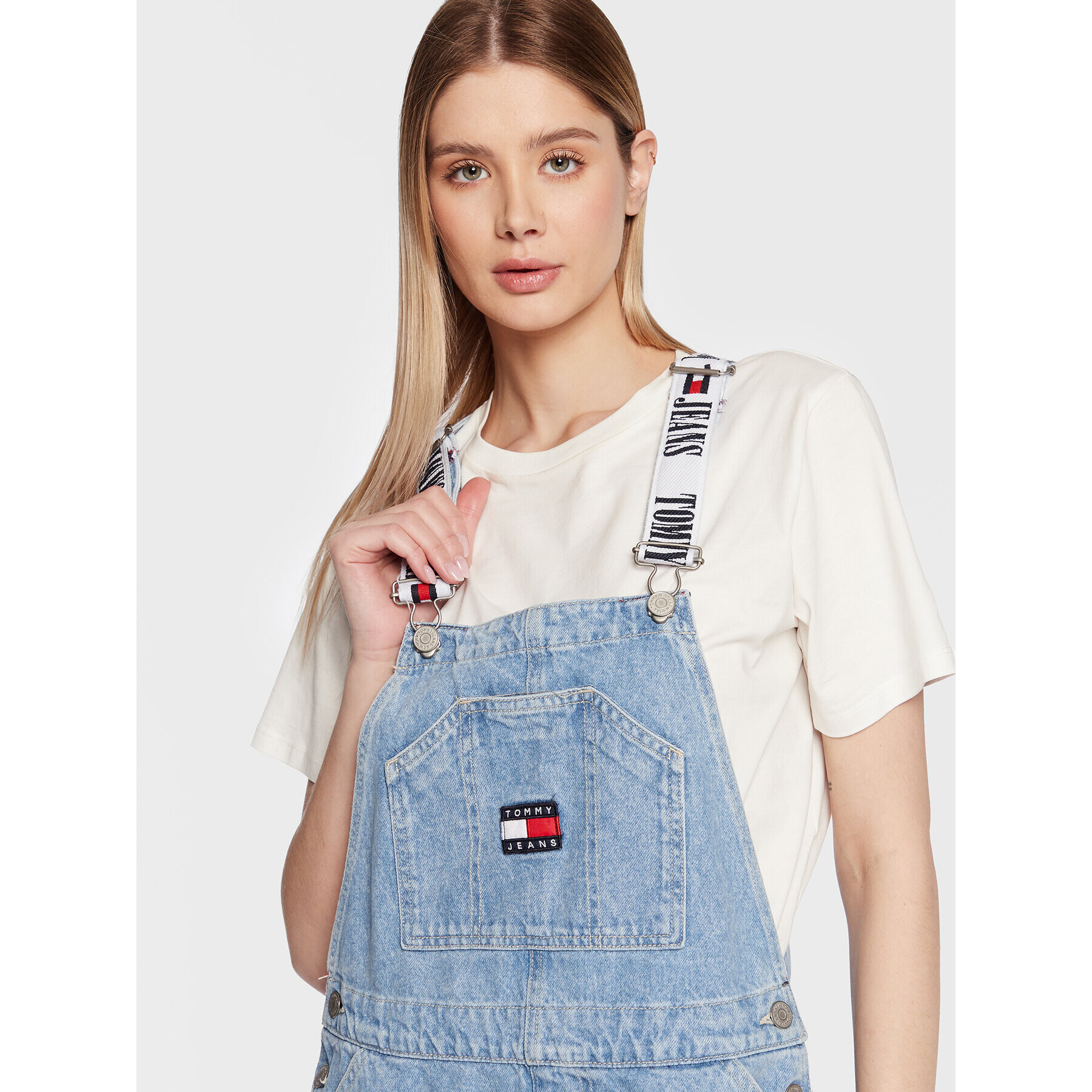 Tommy Jeans Jeans obleka Dungaree DW0DW14843 Modra Regular Fit - Pepit.si