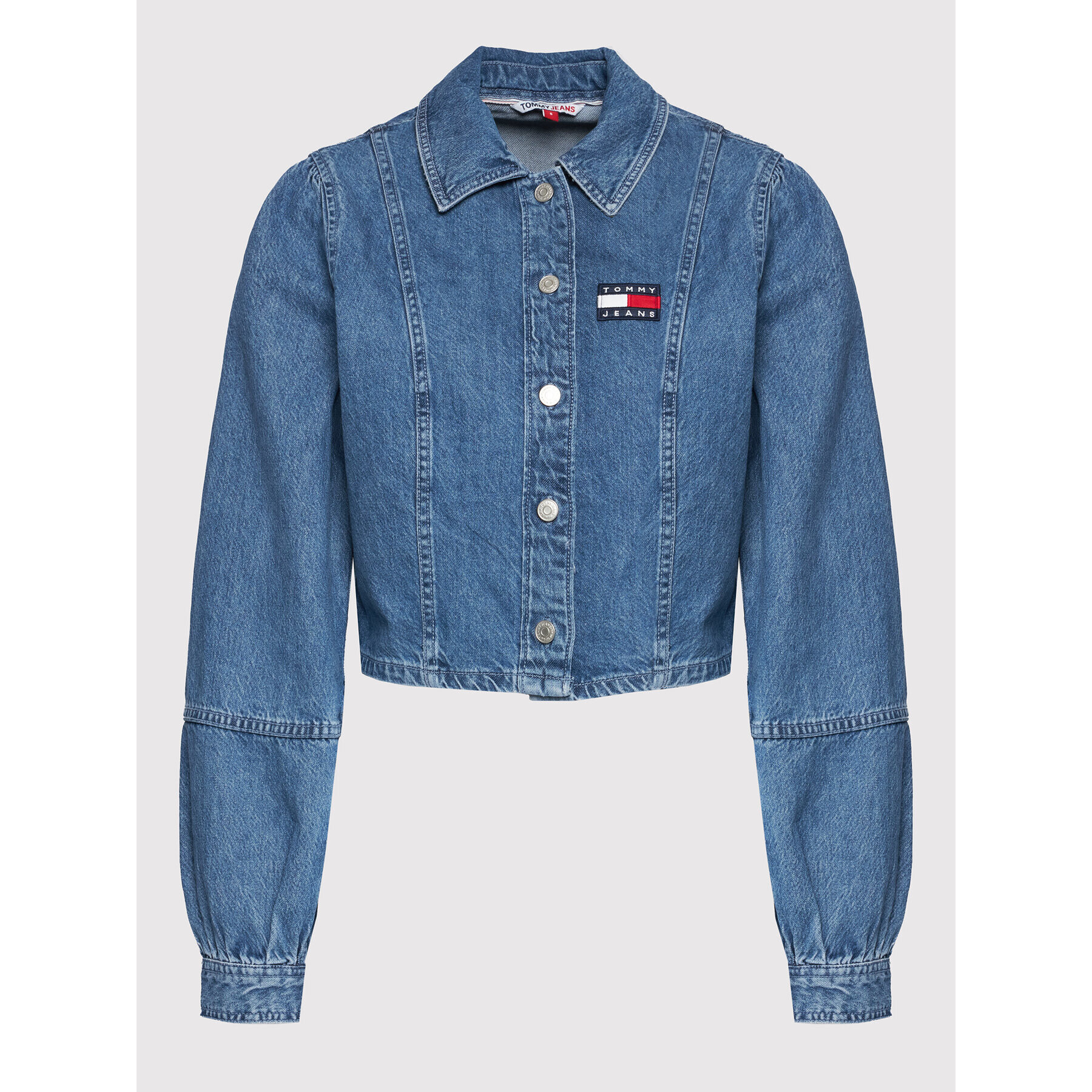 Tommy Jeans Jeans srajca Badge Denim DW0DW11893 Mornarsko modra Regular Fit - Pepit.si