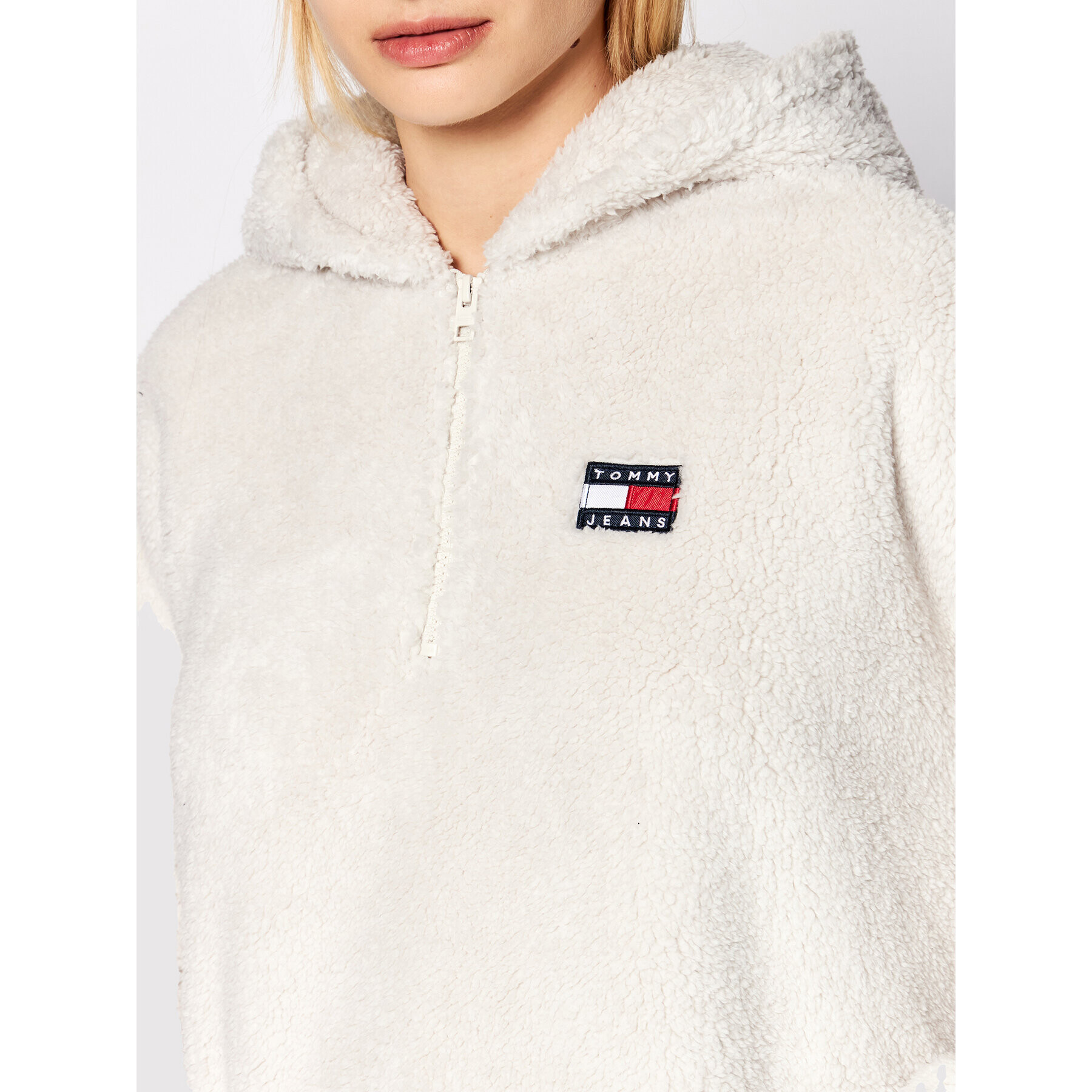 Tommy Jeans Jopa Plush DW0DW11853 Bež Relaxed Fit - Pepit.si