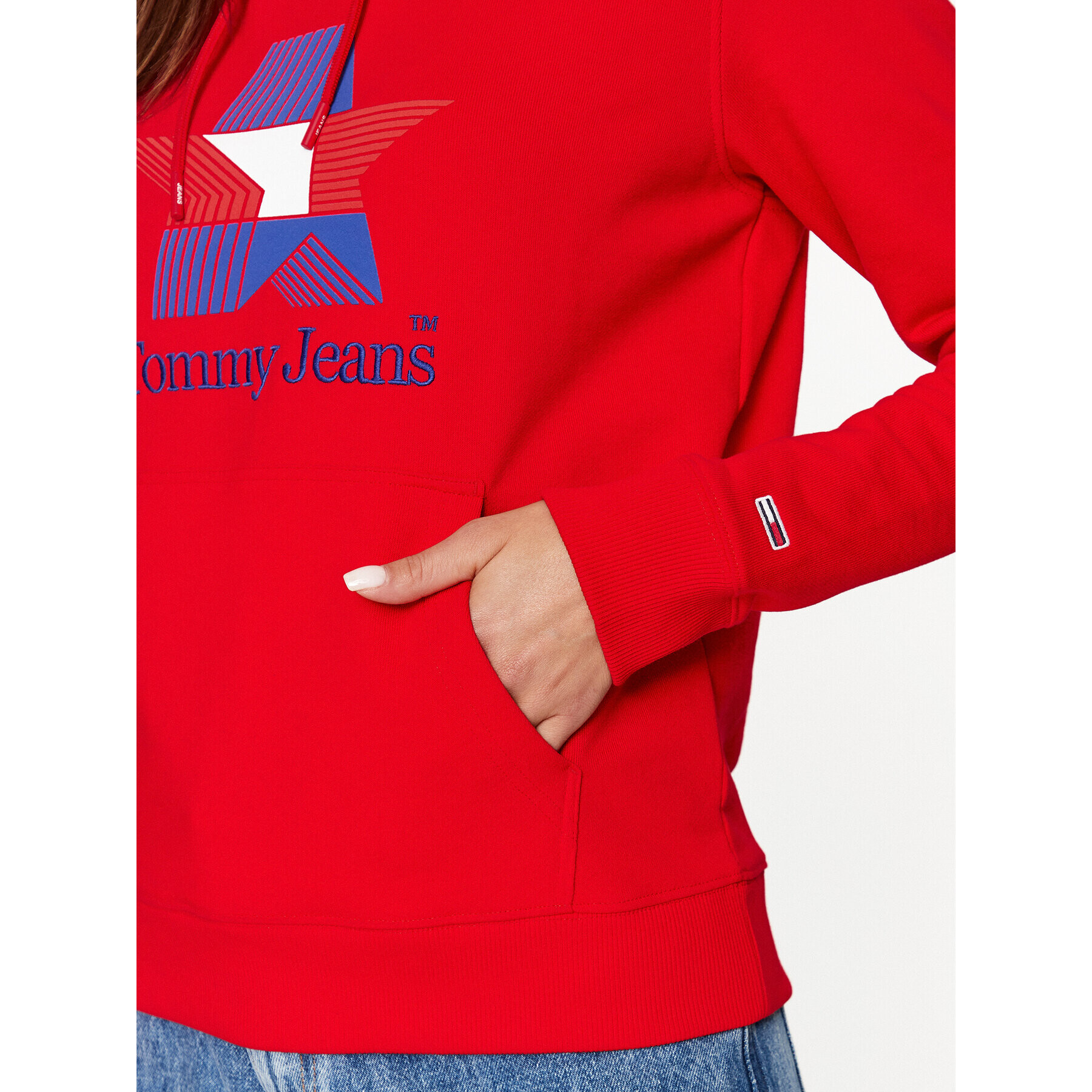 Tommy Jeans Jopa Star DW0DW17690 Rdeča Regular Fit - Pepit.si