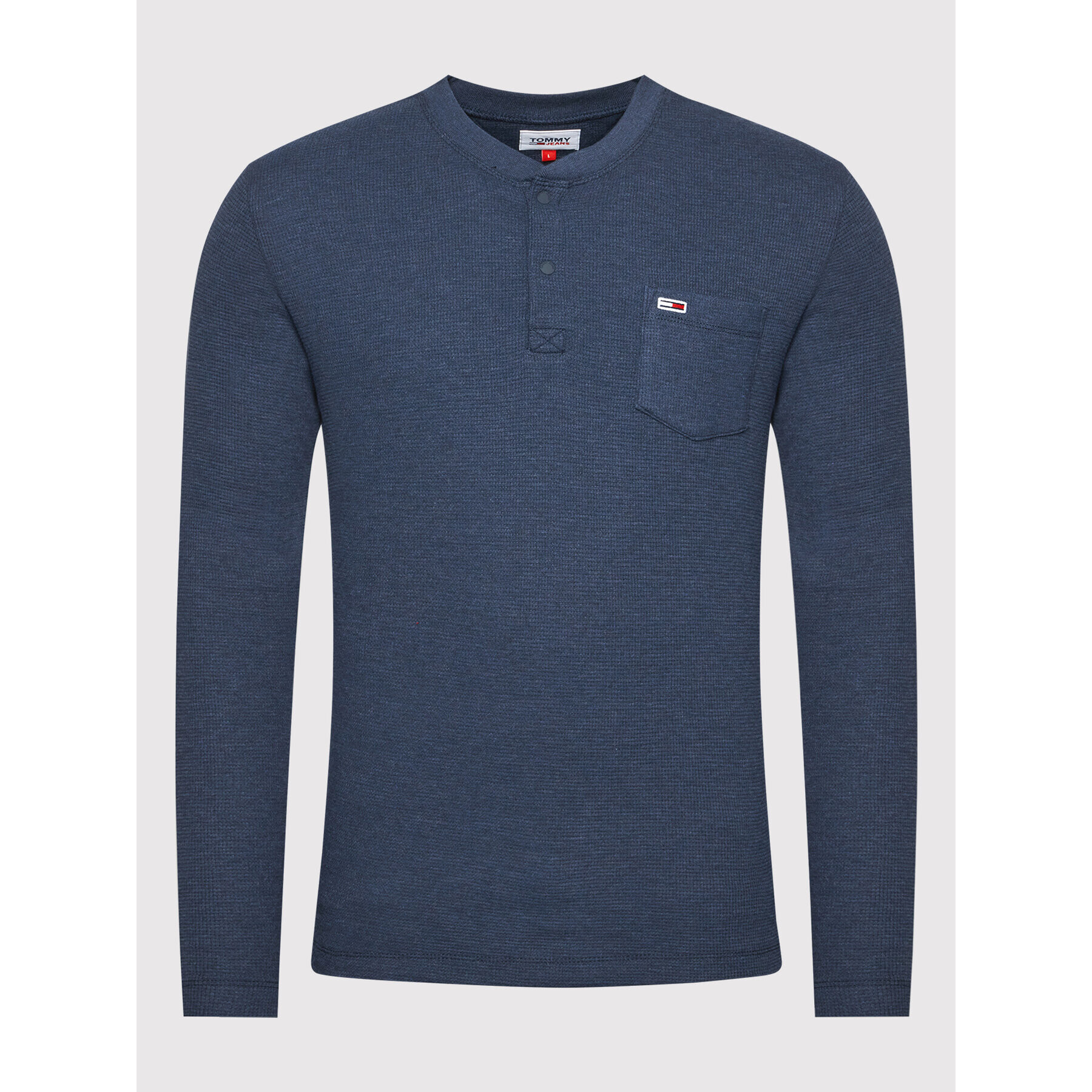 Tommy Jeans Majica z dolgimi rokavi Henley DM0DM11438 Mornarsko modra Regular Fit - Pepit.si