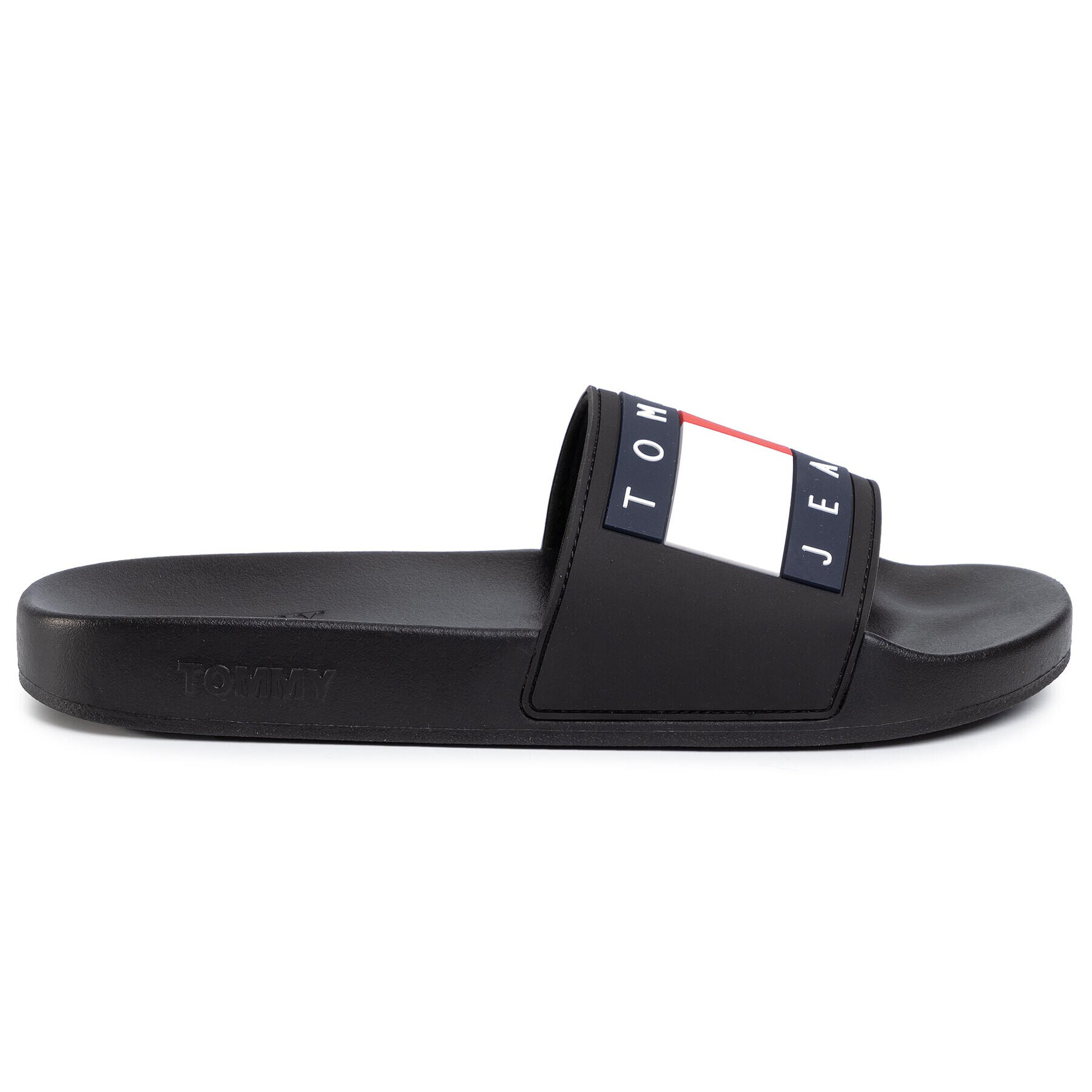 Tommy Jeans Natikači Flag Pool Slide EM0EM00284 Črna - Pepit.si