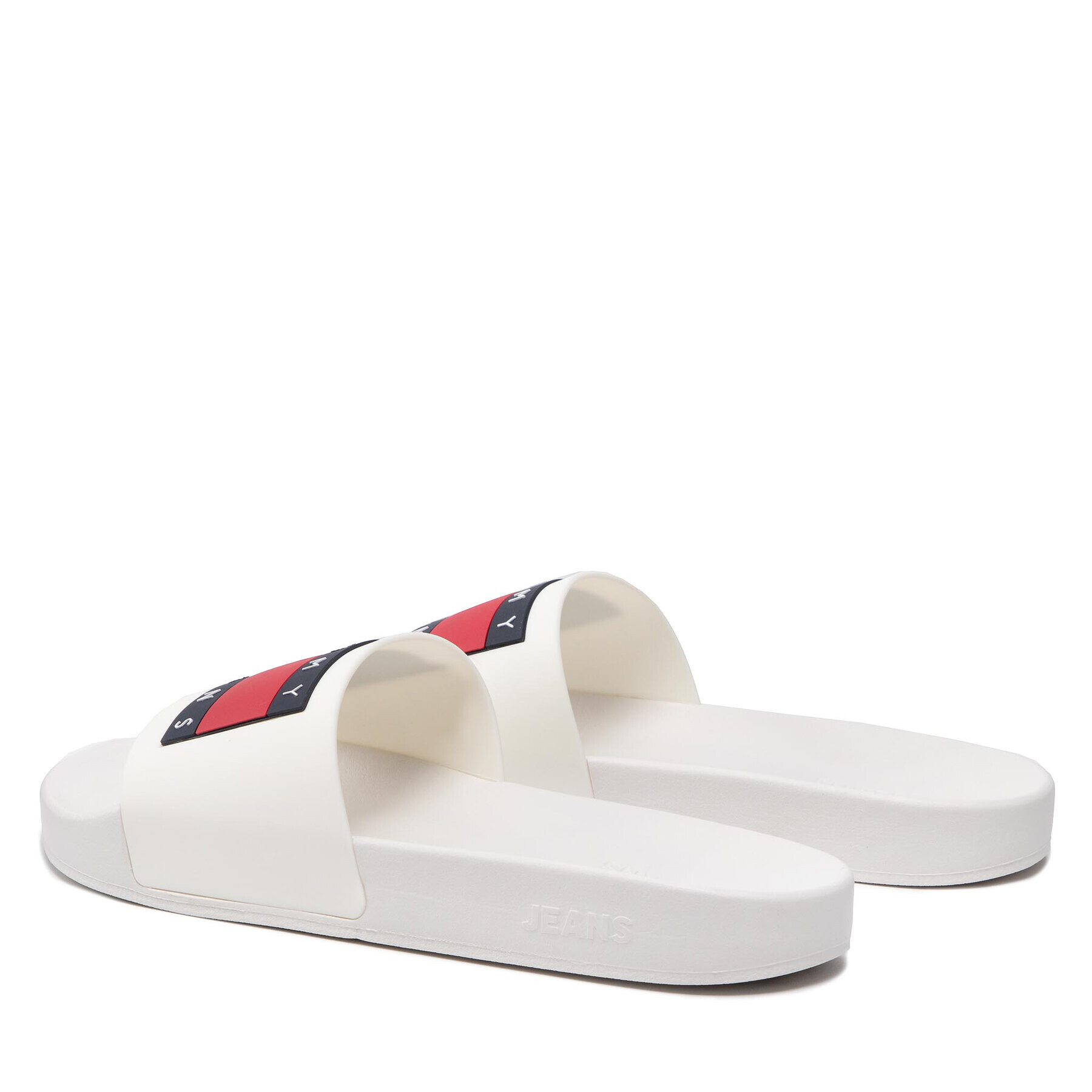 Tommy Jeans Natikači Flag Pool Slide EM0EM01021 Bela - Pepit.si