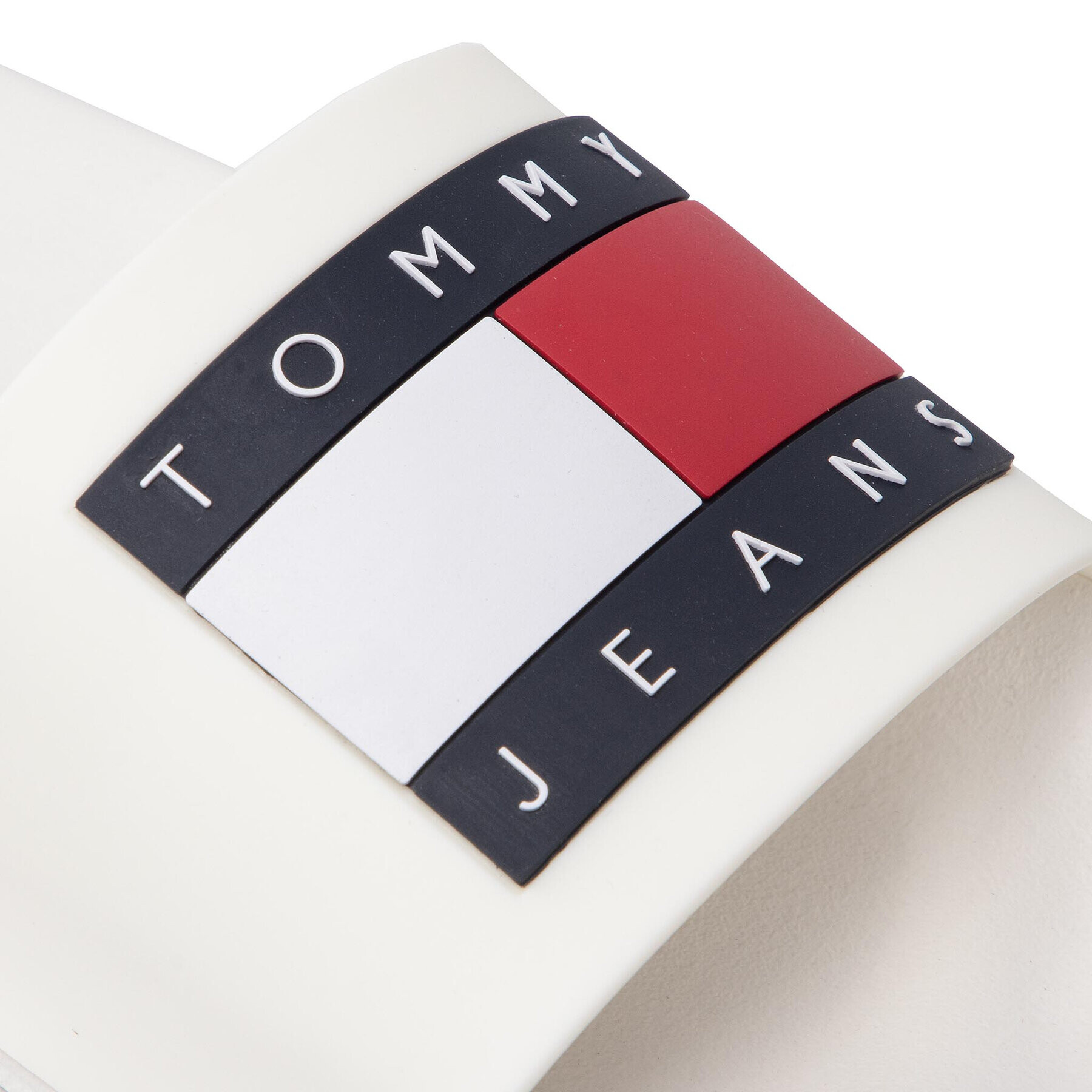 Tommy Jeans Natikači Flag Pool Slide EM0EM01021 Bela - Pepit.si