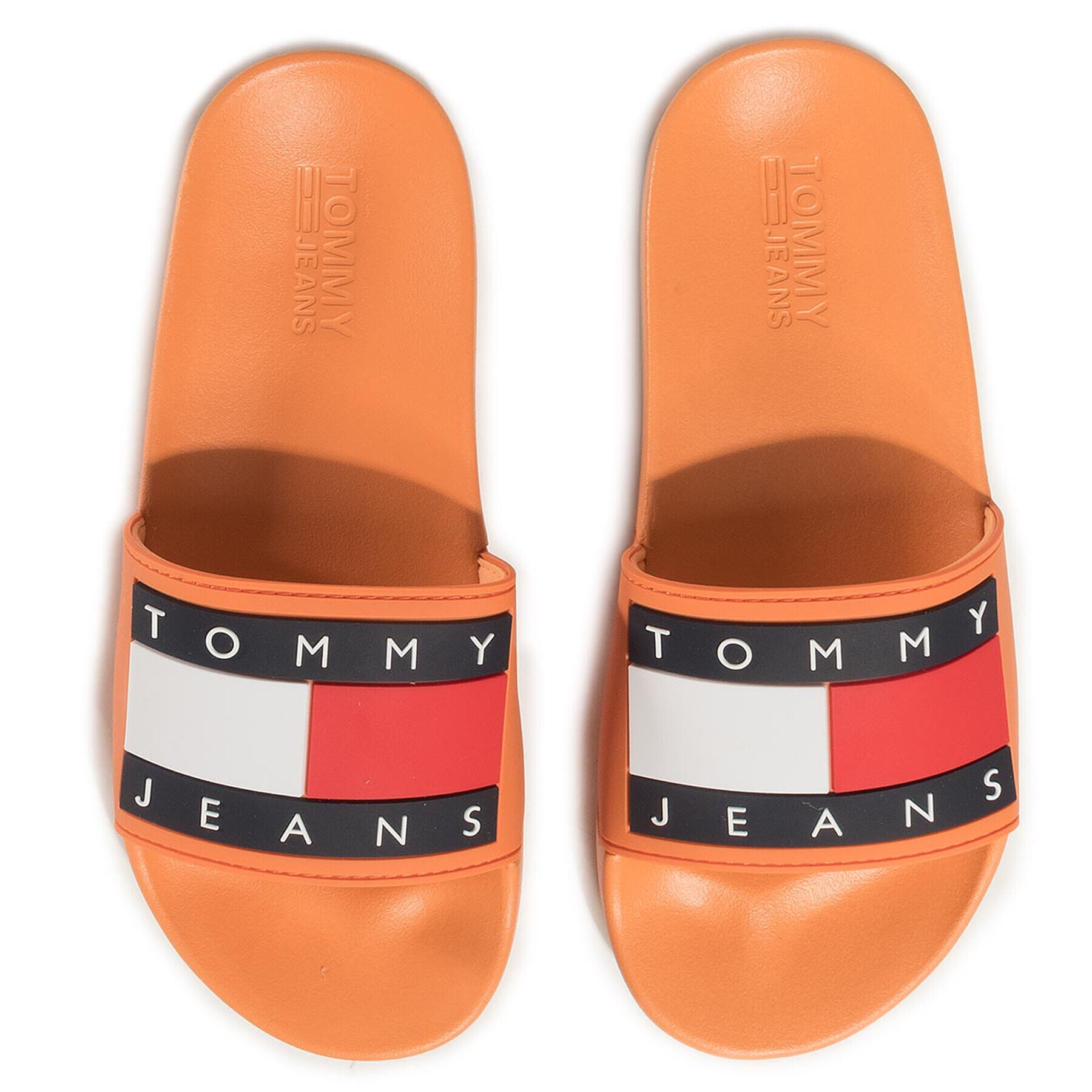 Tommy Jeans Natikači Flag Pool Slide EN0EN00474 Oranžna - Pepit.si