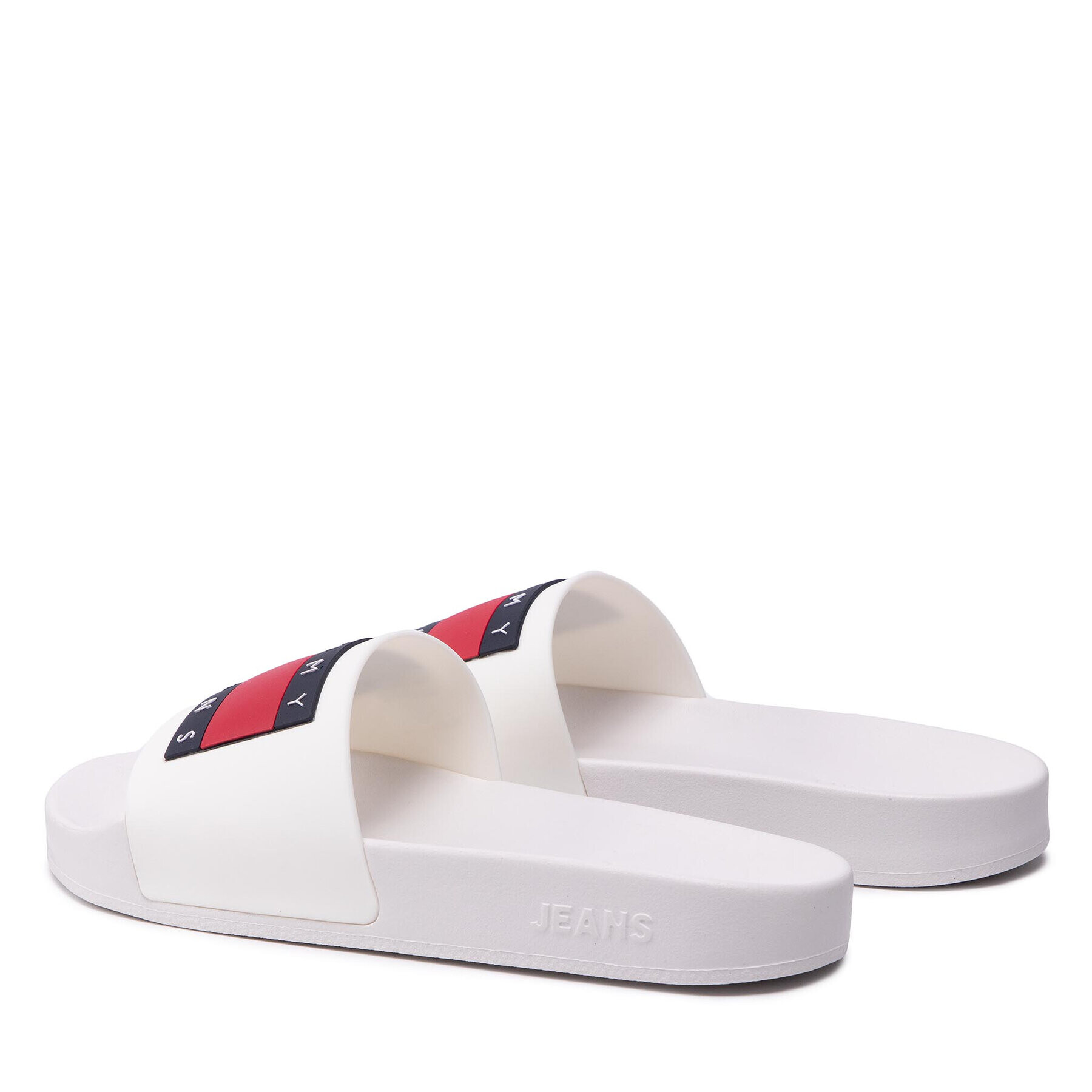 Tommy Jeans Natikači Flag Pool Slide EN0EN01889 Bela - Pepit.si