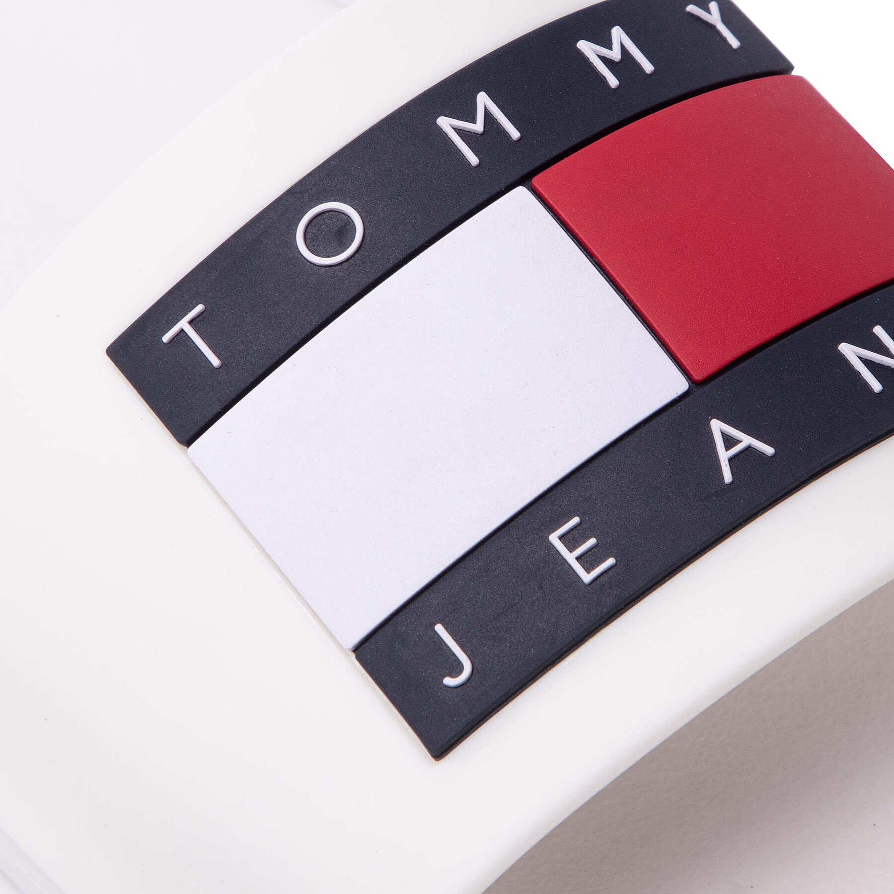 Tommy Jeans Natikači Flag Pool Slide EN0EN01889 Bela - Pepit.si