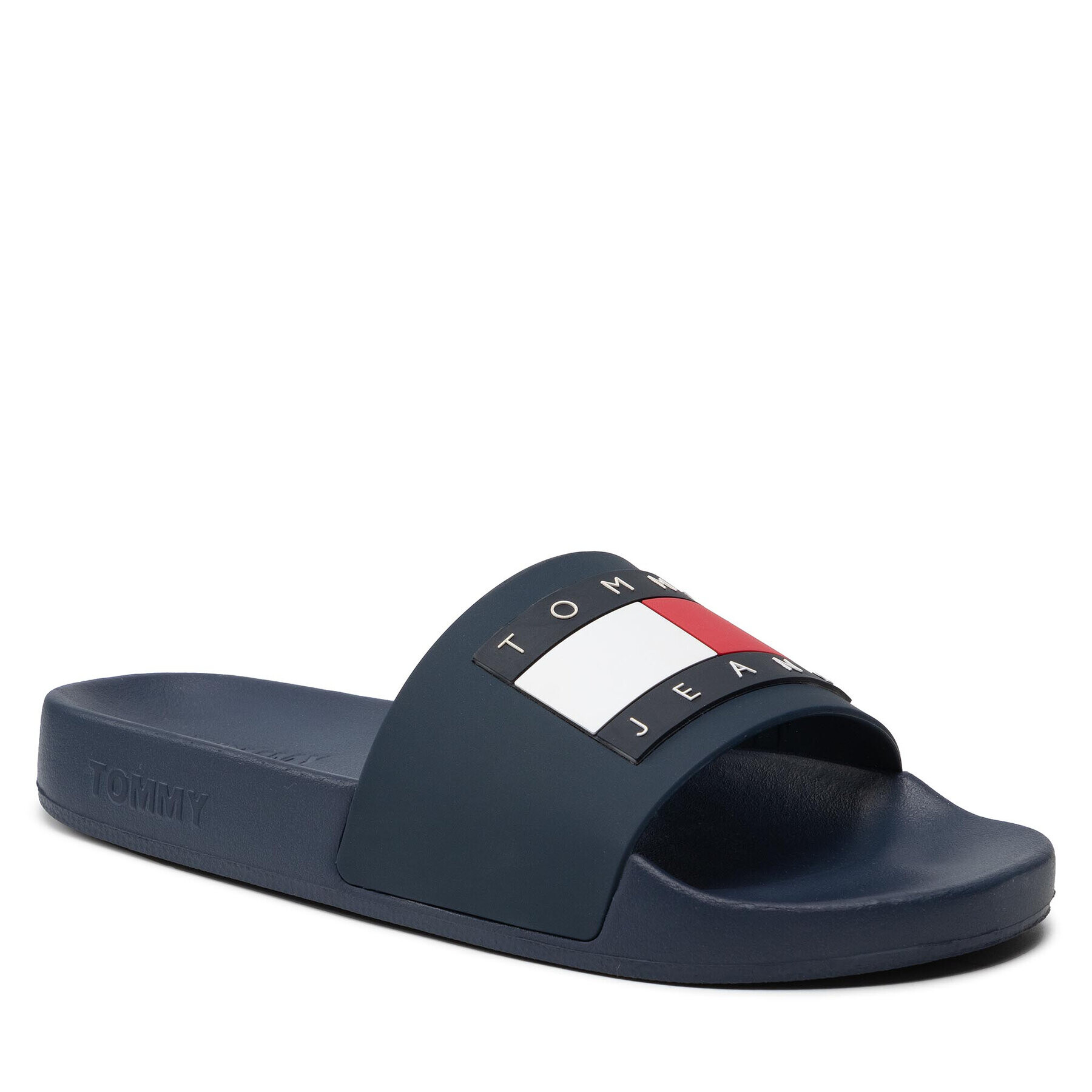 Tommy Jeans Natikači Flag Pool Slide EN0EN01889 Mornarsko modra - Pepit.si