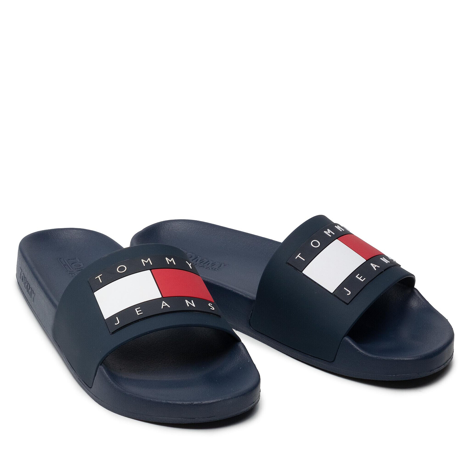 Tommy Jeans Natikači Flag Pool Slide EN0EN01889 Mornarsko modra - Pepit.si