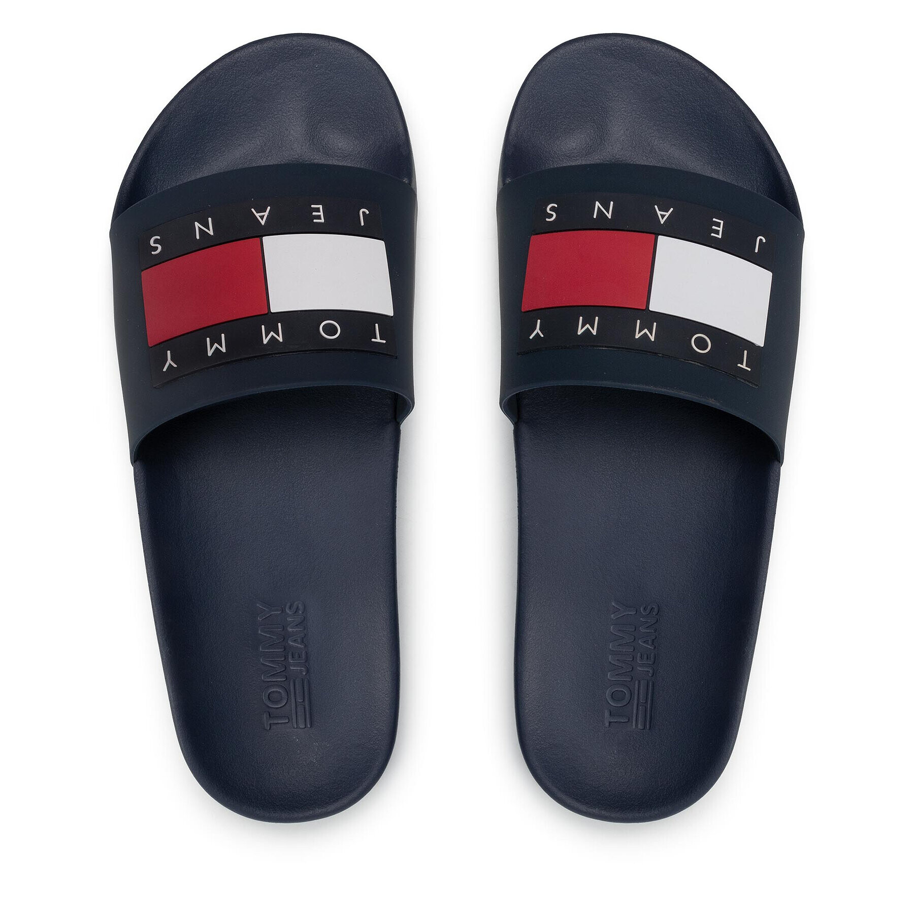 Tommy Jeans Natikači Flag Pool Slide EN0EN01889 Mornarsko modra - Pepit.si