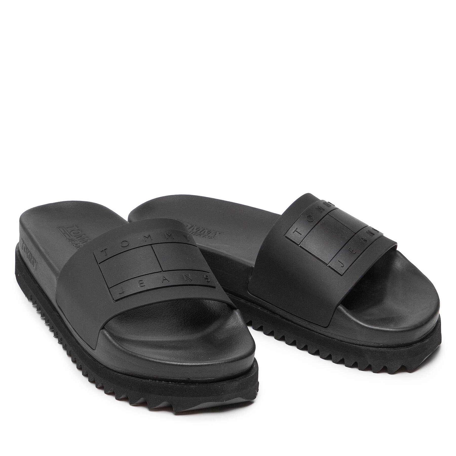 Tommy Jeans Natikači Flatform Pool Slide EN0EN01820 Črna - Pepit.si