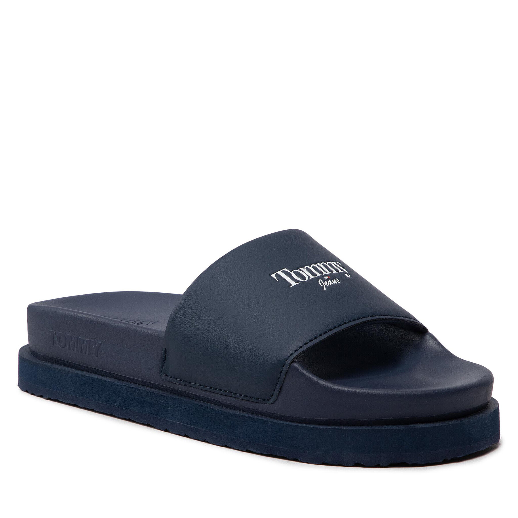 Tommy Jeans Natikači Flatform Pool Slide EN0EN01901 Mornarsko modra - Pepit.si