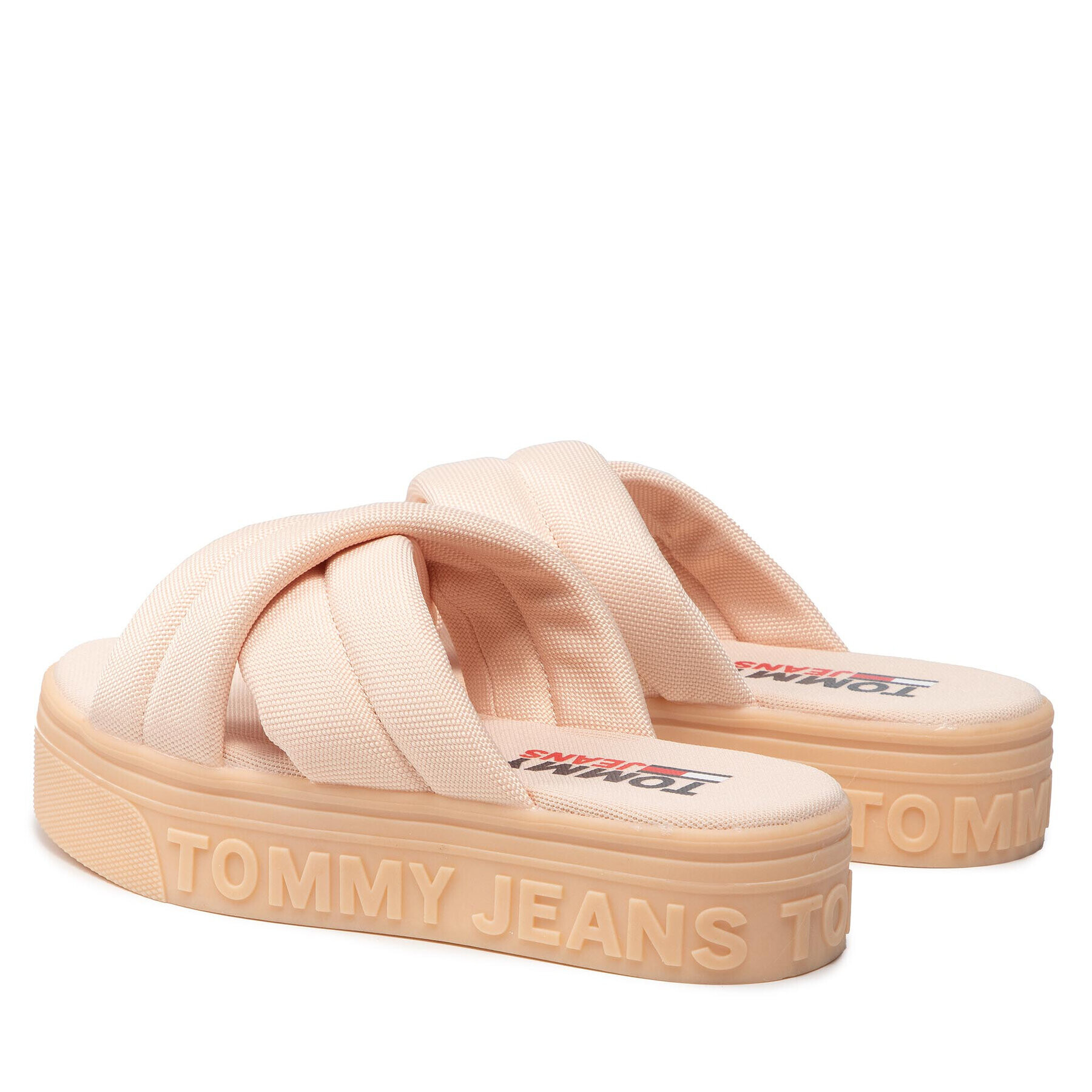 Tommy Jeans Natikači Flatform Sandal EN0EN01798 Oranžna - Pepit.si