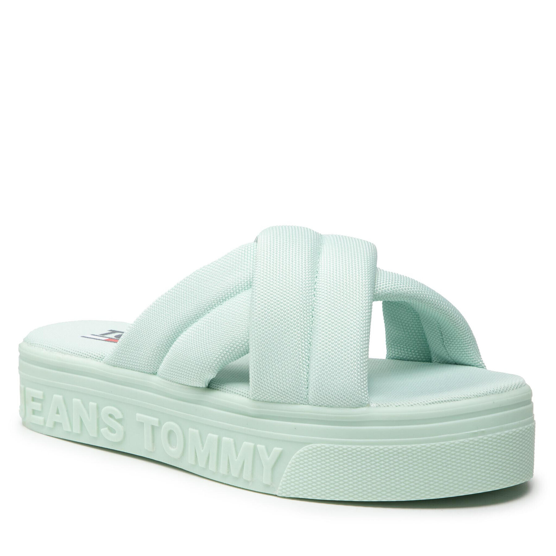 Tommy Jeans Natikači Flatform Sandal EN0EN01798 Zelena - Pepit.si