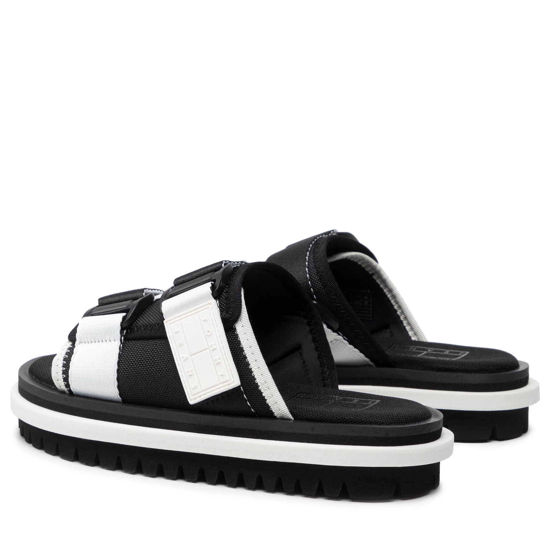 Tommy Jeans Natikači Flatform Webbing Sandal EN0EN01802 Črna - Pepit.si