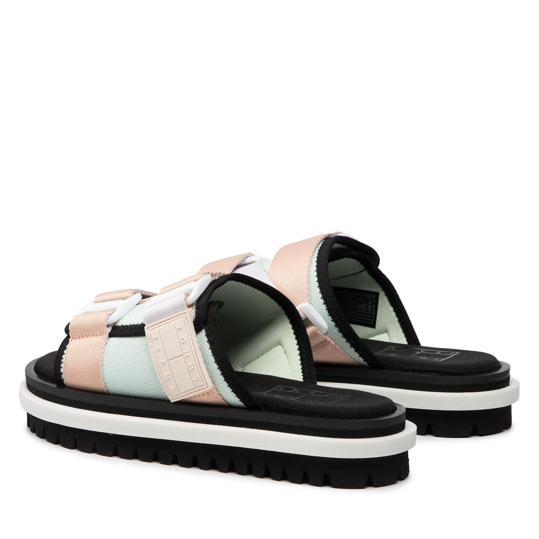 Tommy Jeans Natikači Flatform Webbing Sandal EN0EN01802 Pisana - Pepit.si