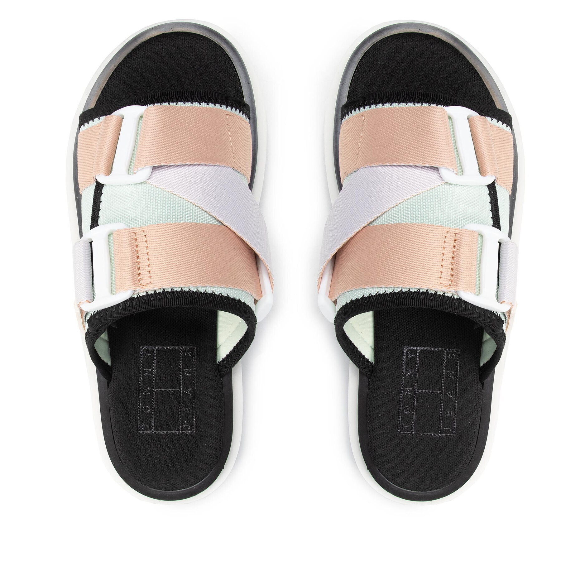 Tommy Jeans Natikači Flatform Webbing Sandal EN0EN01802 Pisana - Pepit.si