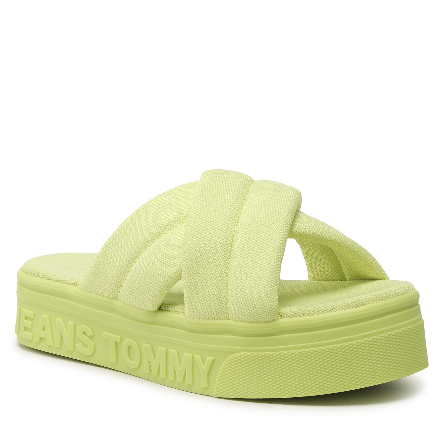 Tommy Jeans Natikači Fltfrm Sandal EN0EN02116 Zelena - Pepit.si