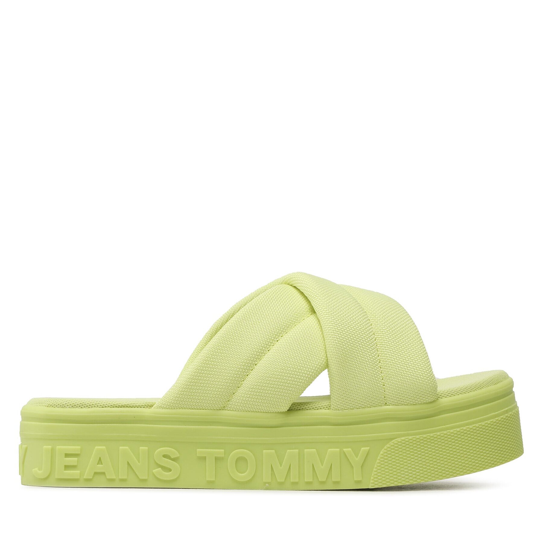 Tommy Jeans Natikači Fltfrm Sandal EN0EN02116 Zelena - Pepit.si