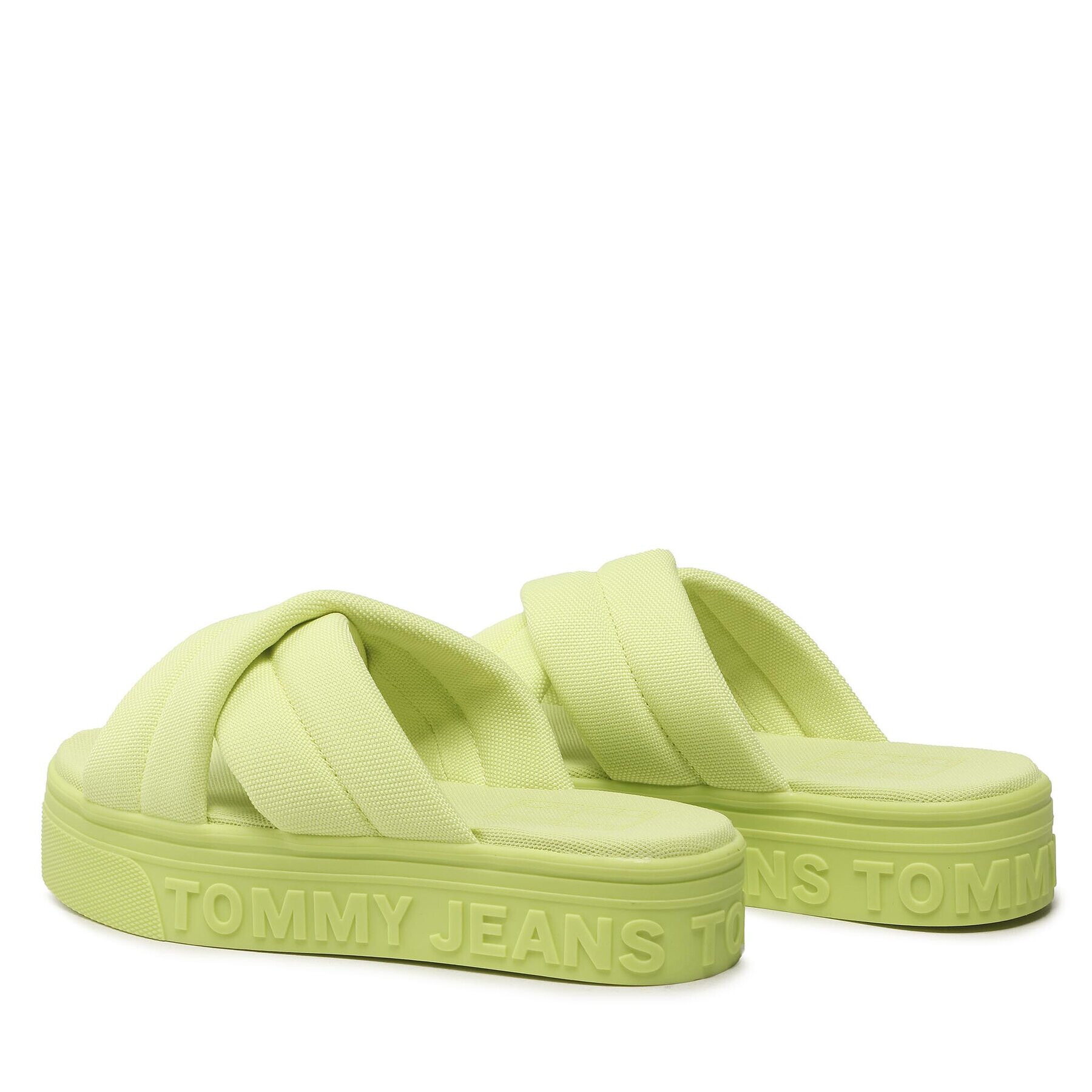 Tommy Jeans Natikači Fltfrm Sandal EN0EN02116 Zelena - Pepit.si