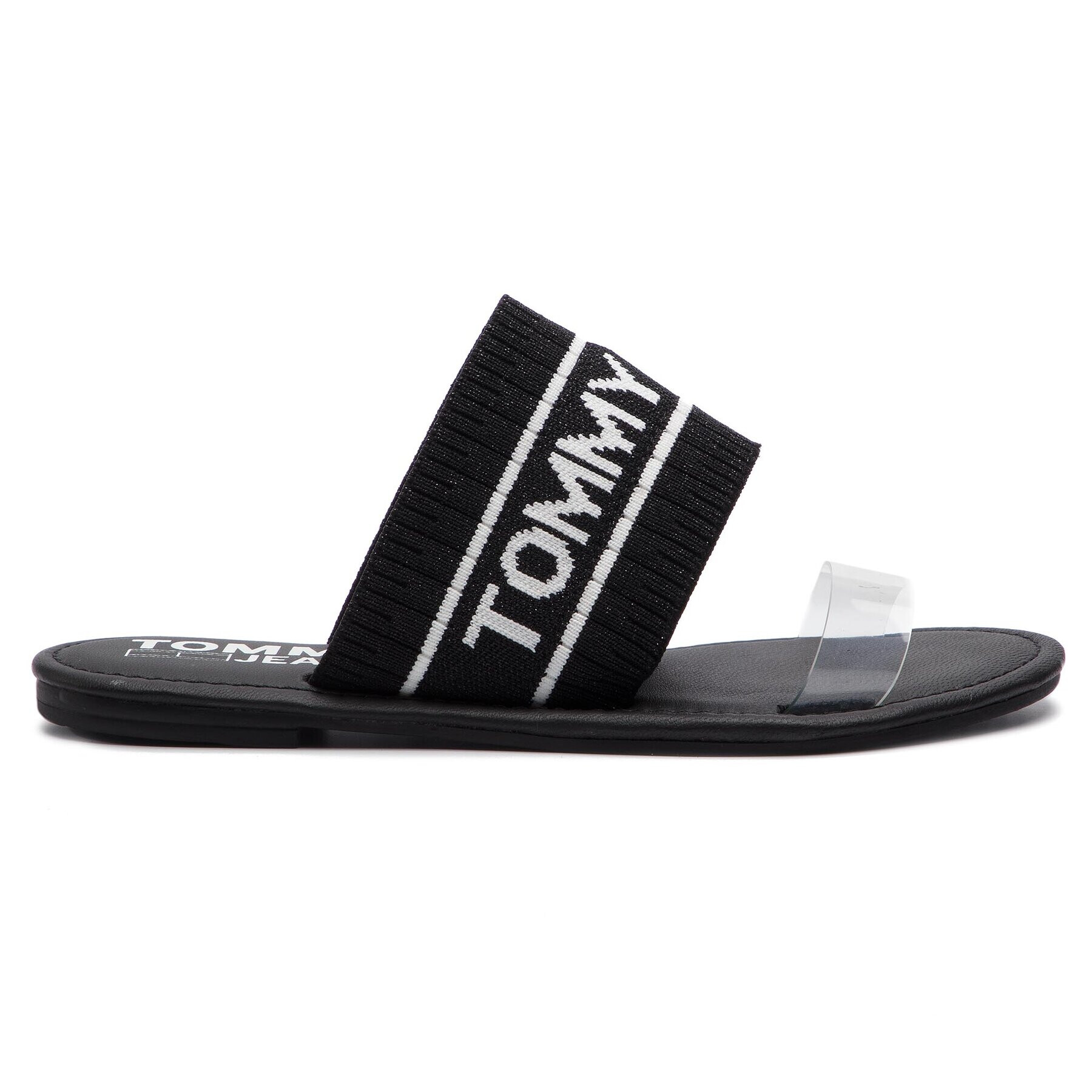 Tommy Jeans Natikači Knit Flat Sandal EN0EN00533 Črna - Pepit.si