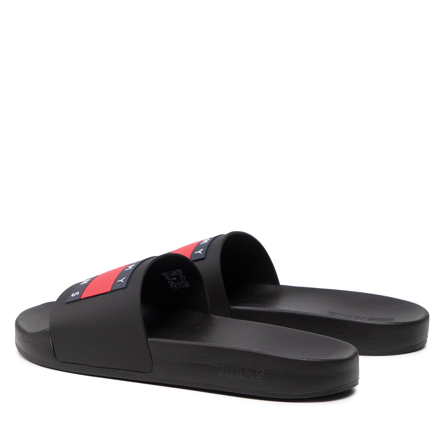 Tommy Jeans Natikači Mens Flag Pool Slide EM0EM01021 Črna - Pepit.si