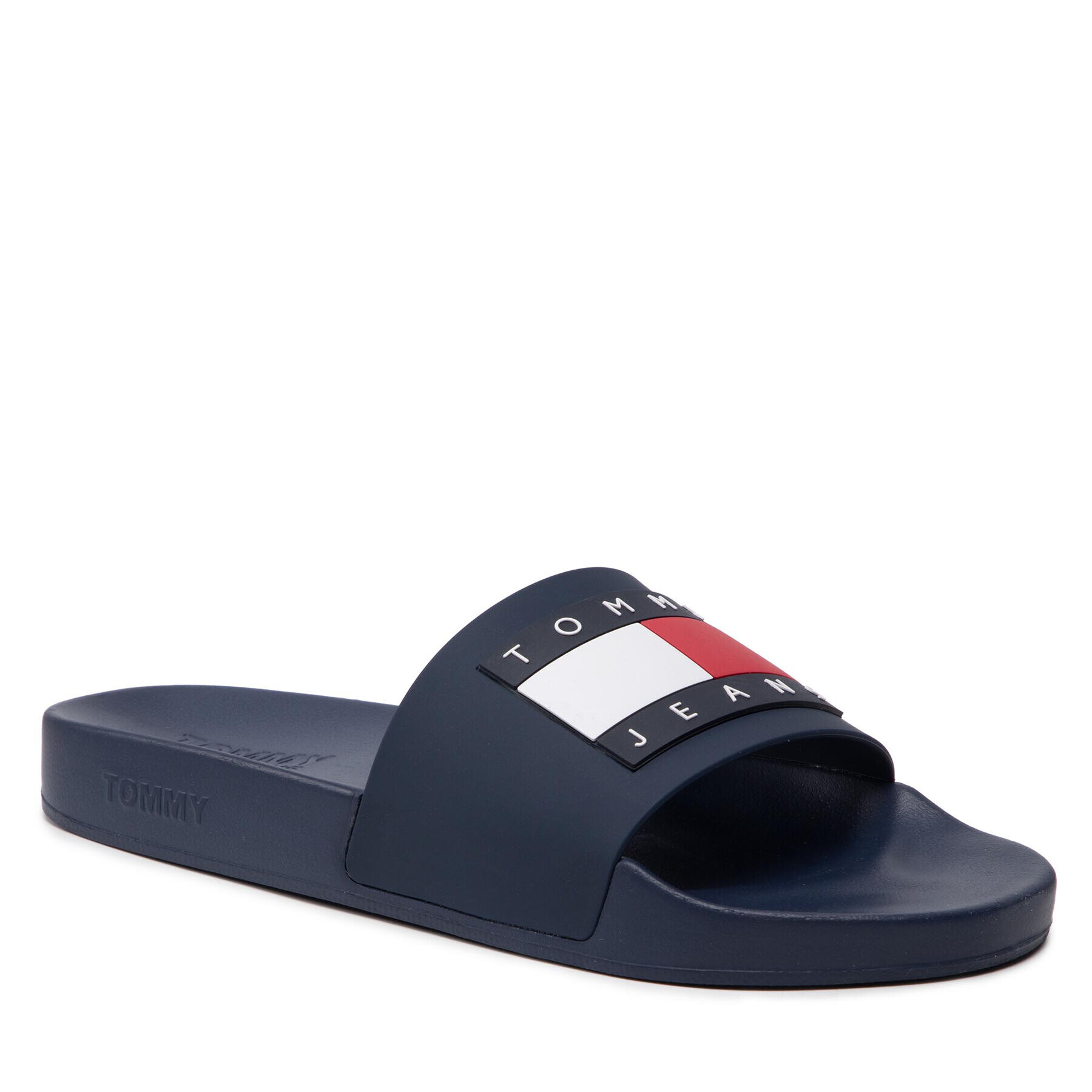 Tommy Jeans Natikači Mens Flag Pool Slide EM0EM01021 Mornarsko modra - Pepit.si