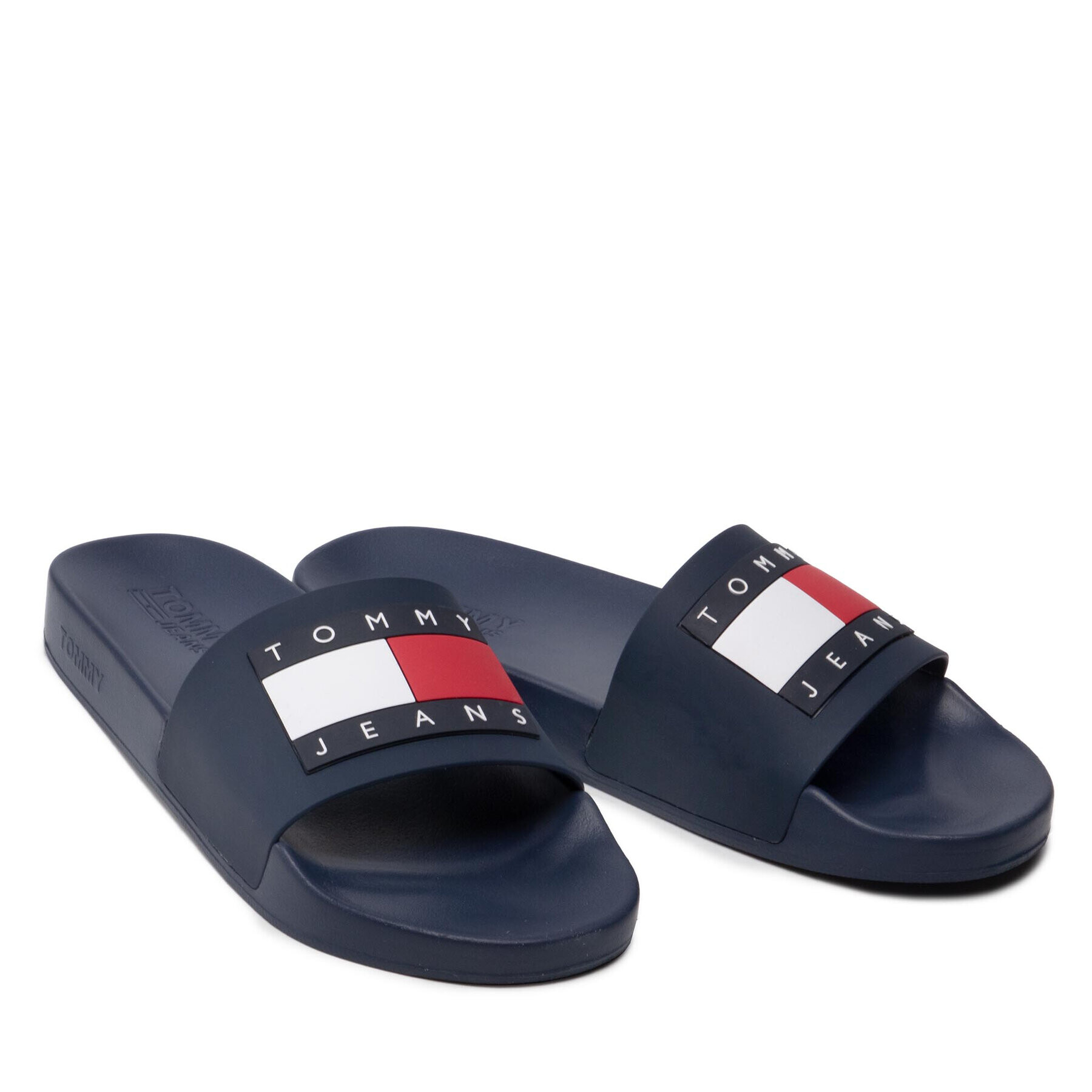 Tommy Jeans Natikači Mens Flag Pool Slide EM0EM01021 Mornarsko modra - Pepit.si