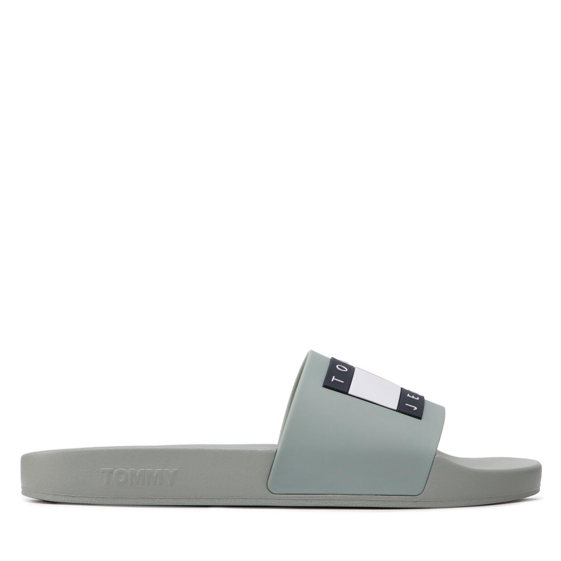 Tommy Jeans Natikači Mens Flag Pool Slide EM0EM01021 Zelena - Pepit.si