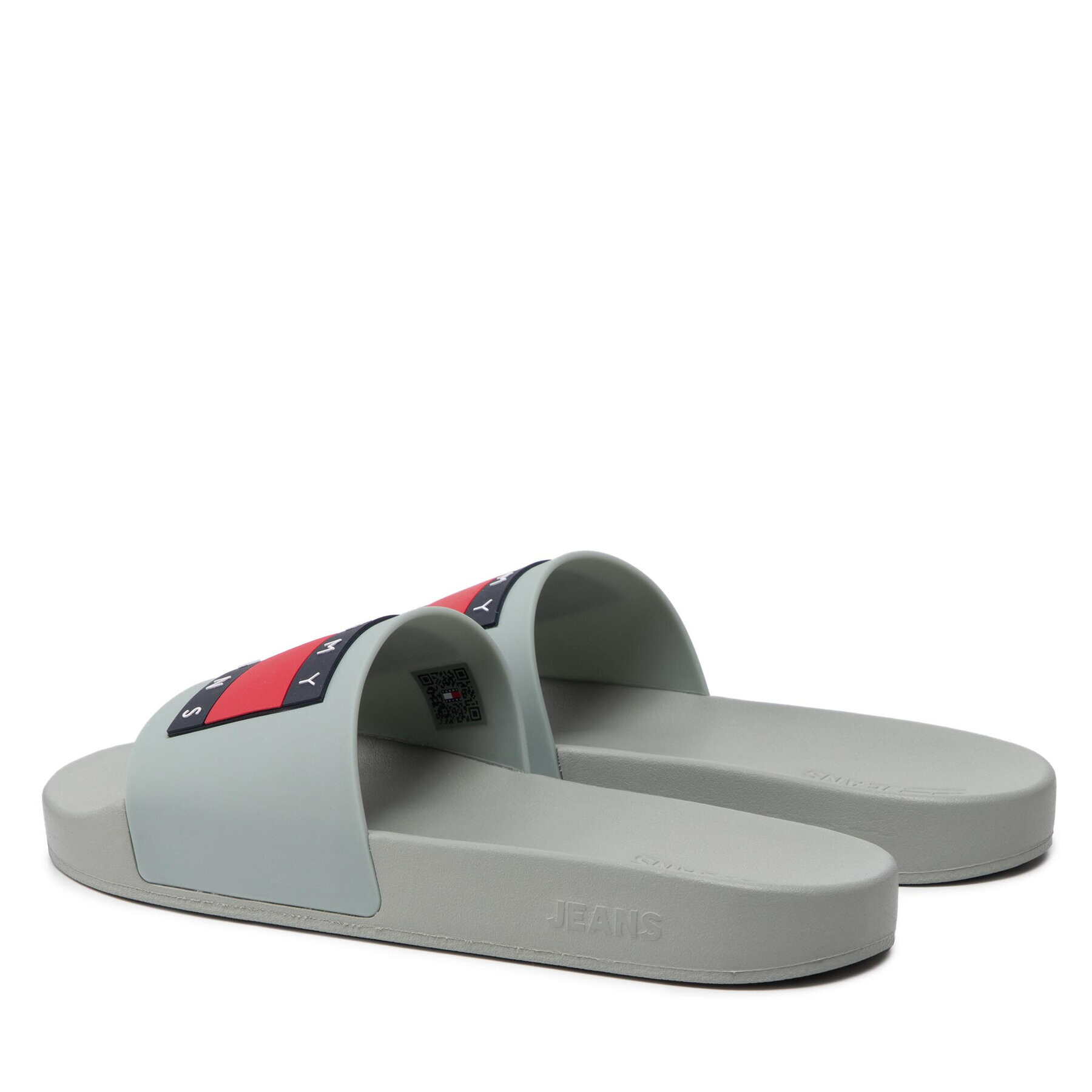 Tommy Jeans Natikači Mens Flag Pool Slide EM0EM01021 Zelena - Pepit.si