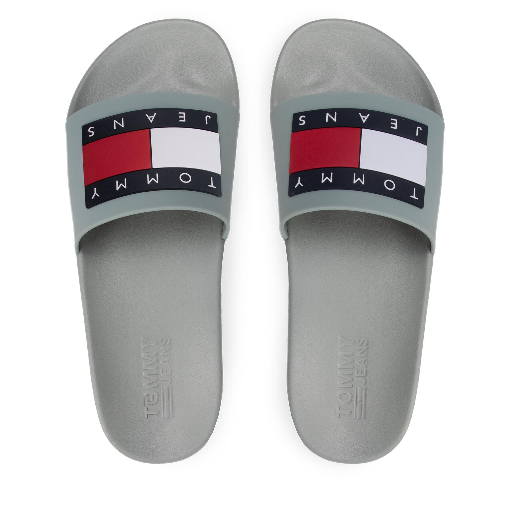 Tommy Jeans Natikači Mens Flag Pool Slide EM0EM01021 Zelena - Pepit.si