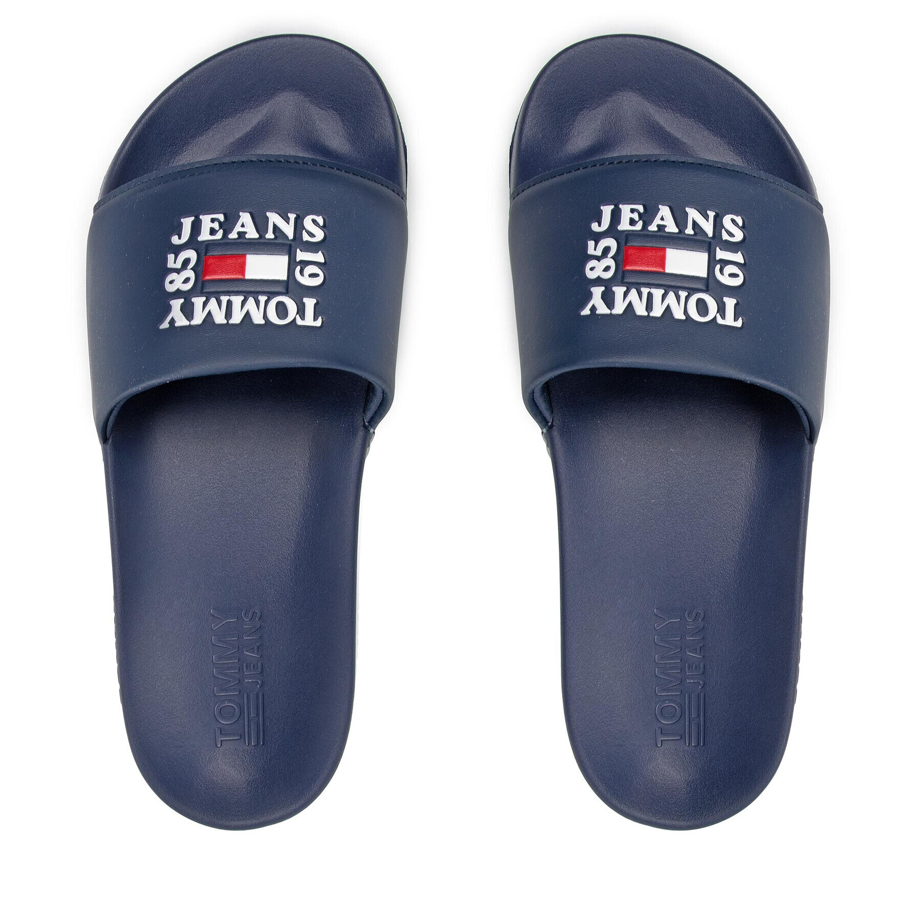 Tommy Jeans Natikači Print Poolslide EM0EM00985 Mornarsko modra - Pepit.si