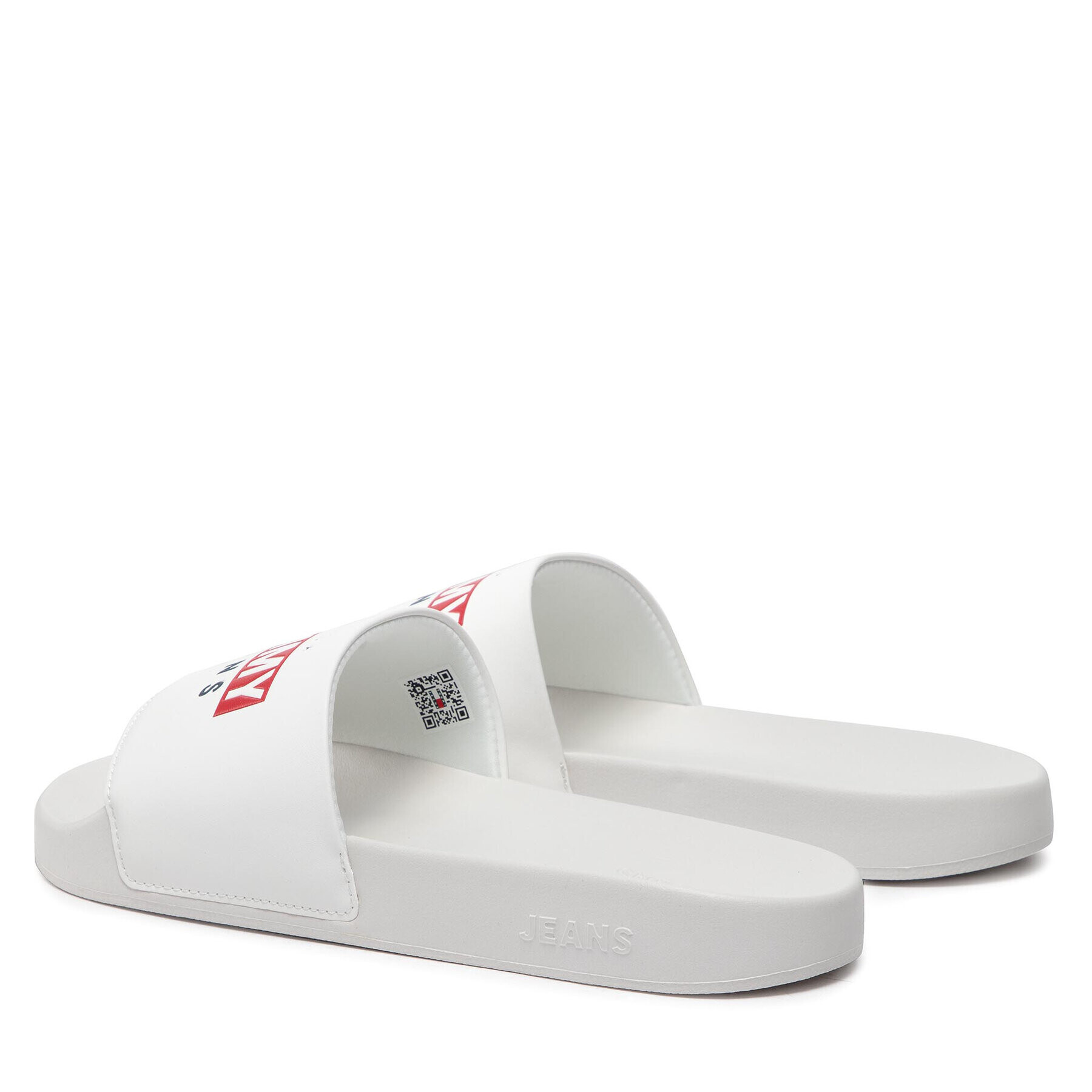 Tommy Jeans Natikači Seasonal Poolslide EM0EM01031 Bela - Pepit.si