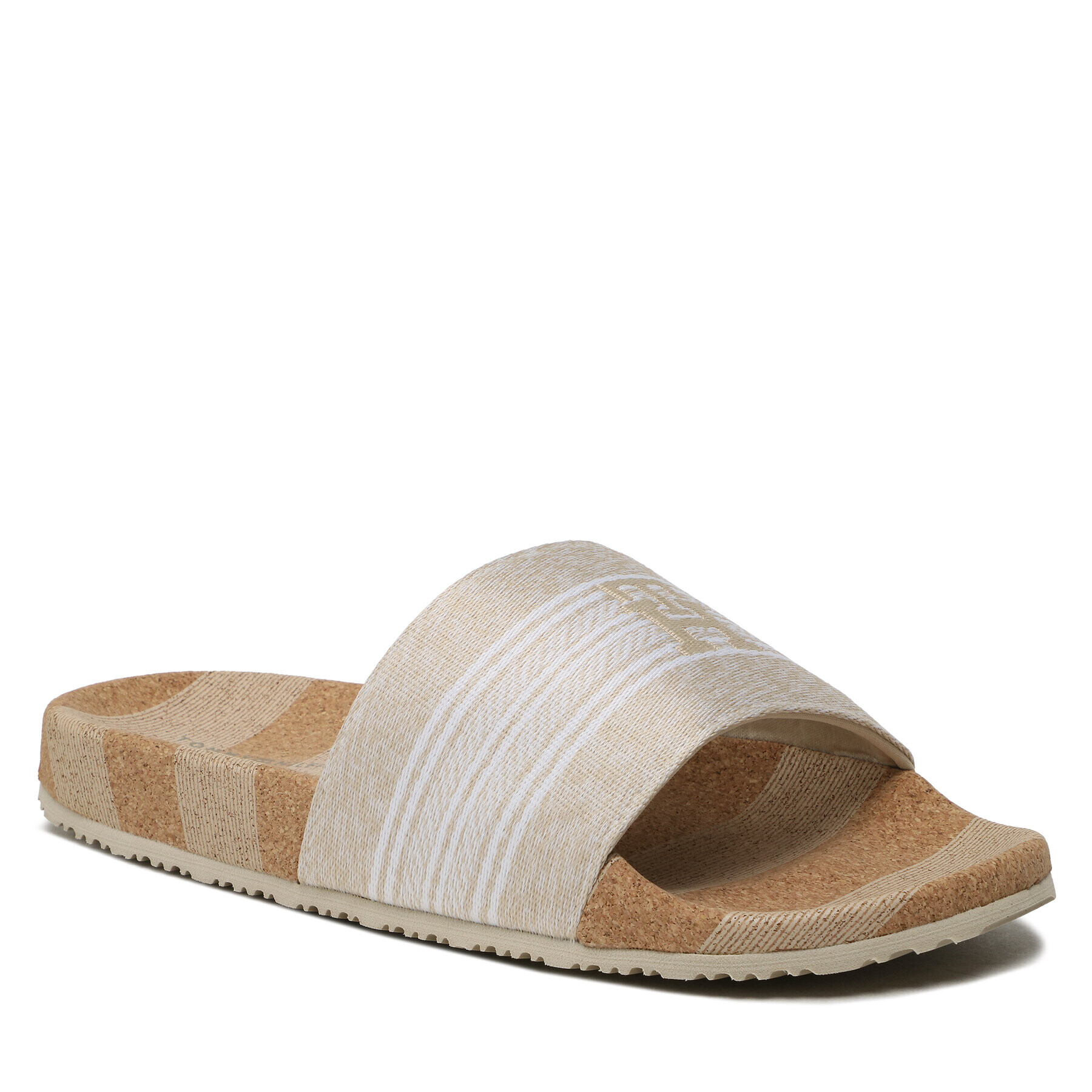 Tommy Jeans Natikači Th Woven Slide FW0FW07259 Bež - Pepit.si