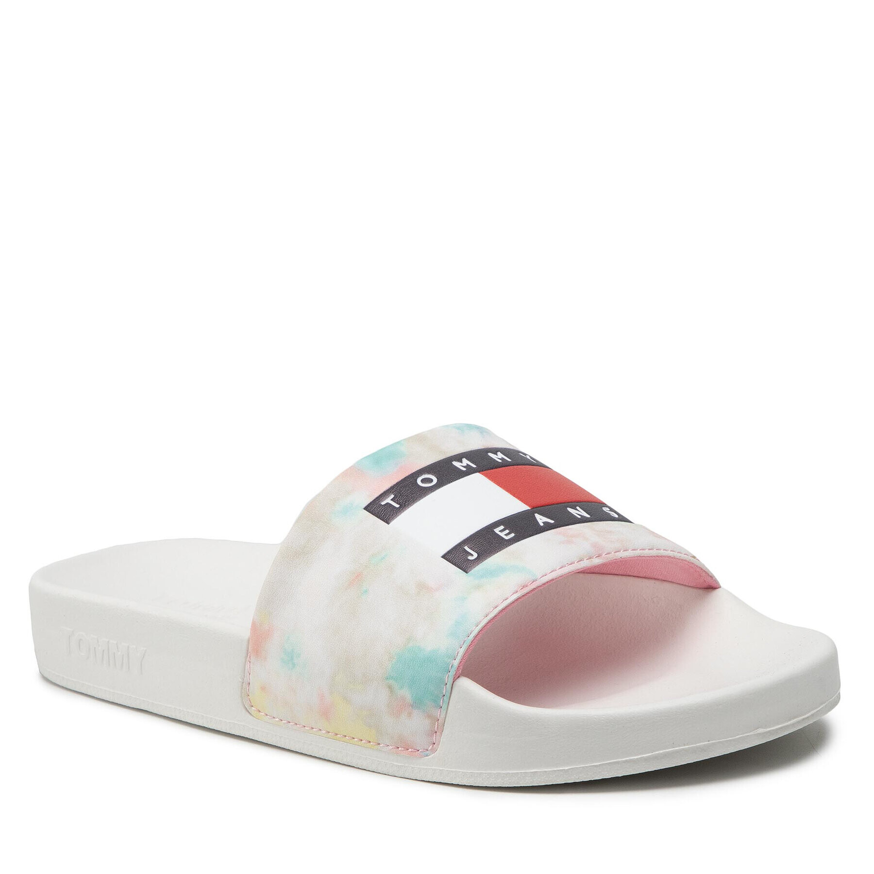 Tommy Jeans Natikači Tie Dye Pool Slide EN0EN01886 Bela - Pepit.si