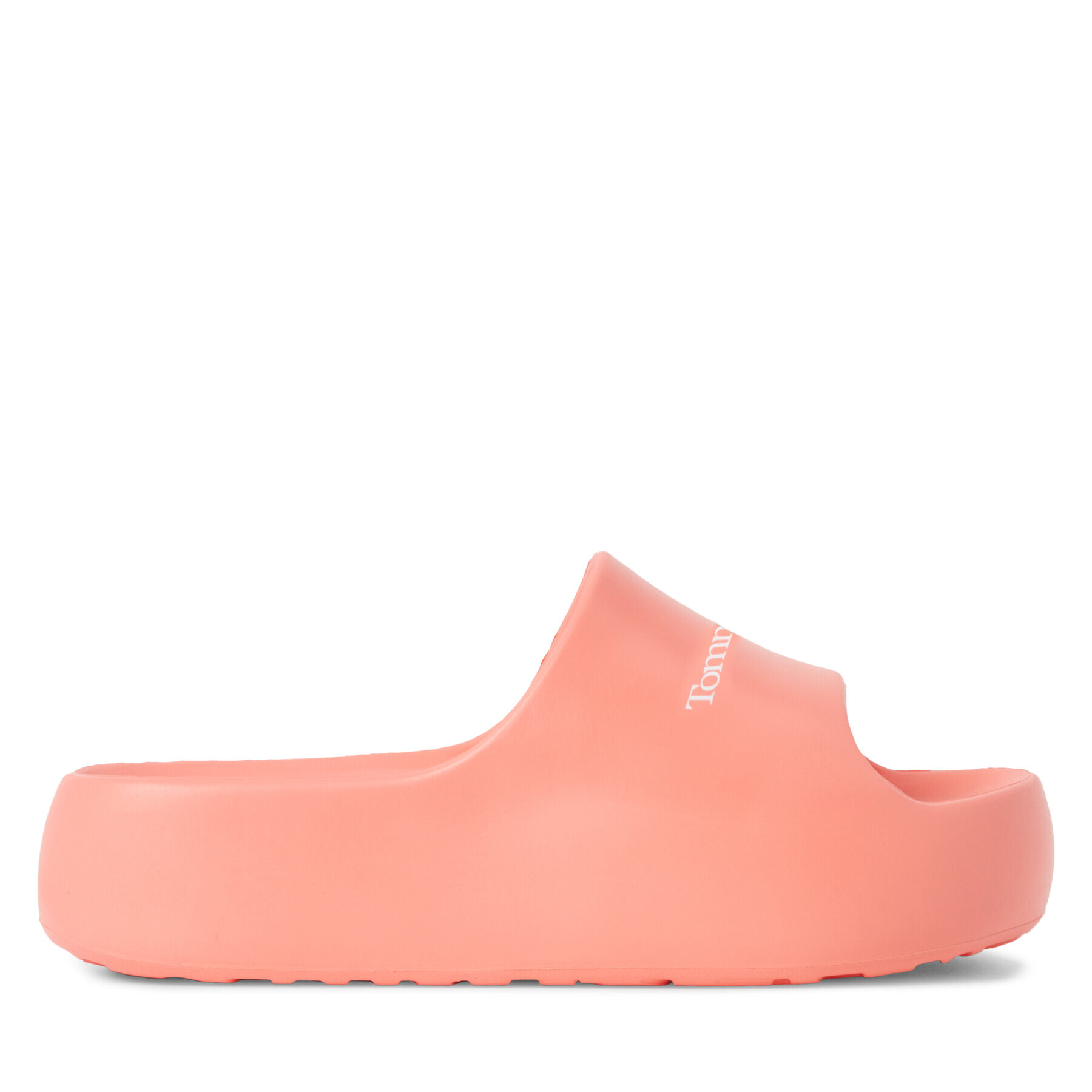 Tommy Jeans Natikači Tjw Chunky Flatform Pool Slide EN0EN02438 Koral - Pepit.si