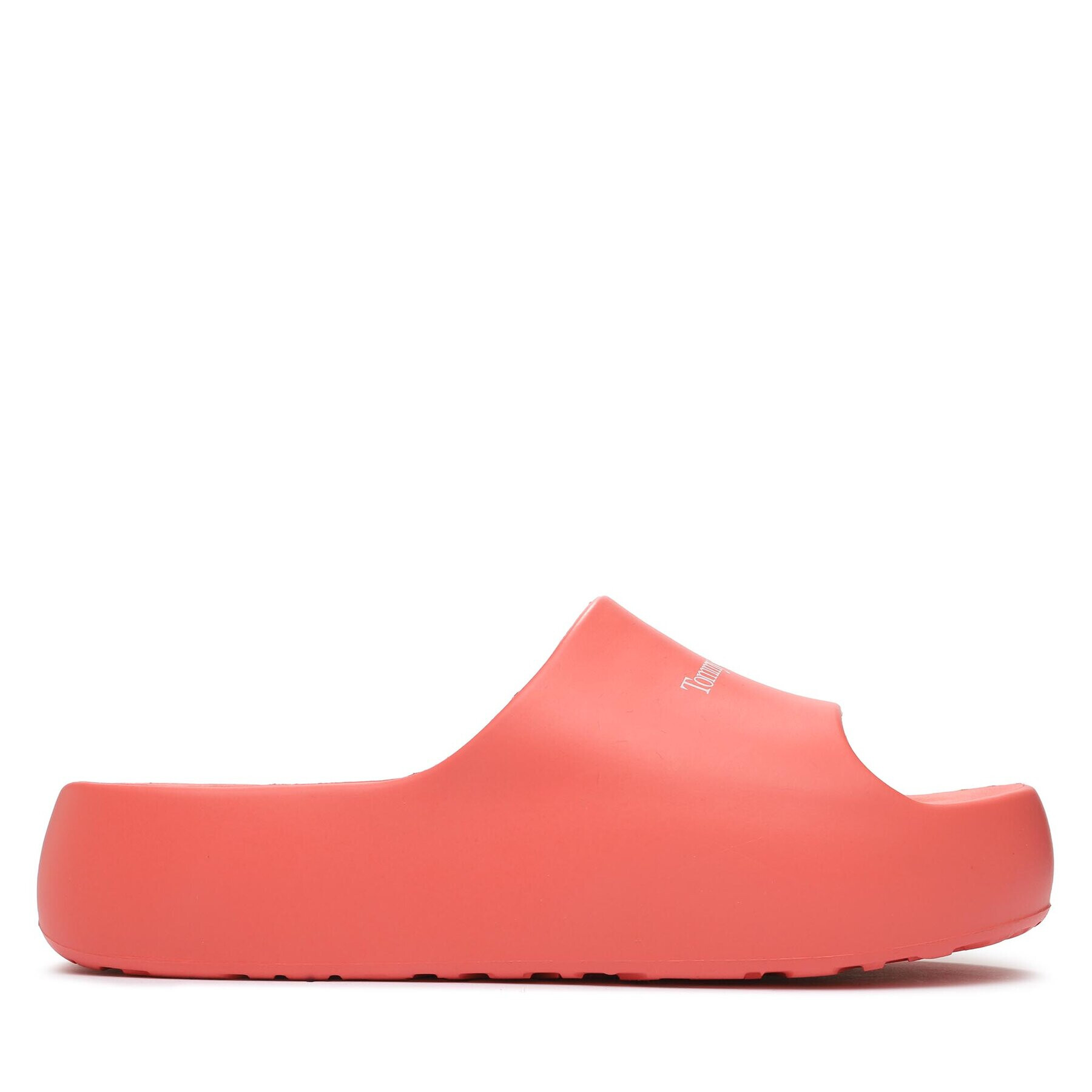 Tommy Jeans Natikači Tjw Chunky Flatform Pool Slide EN0EN02438 Koral - Pepit.si