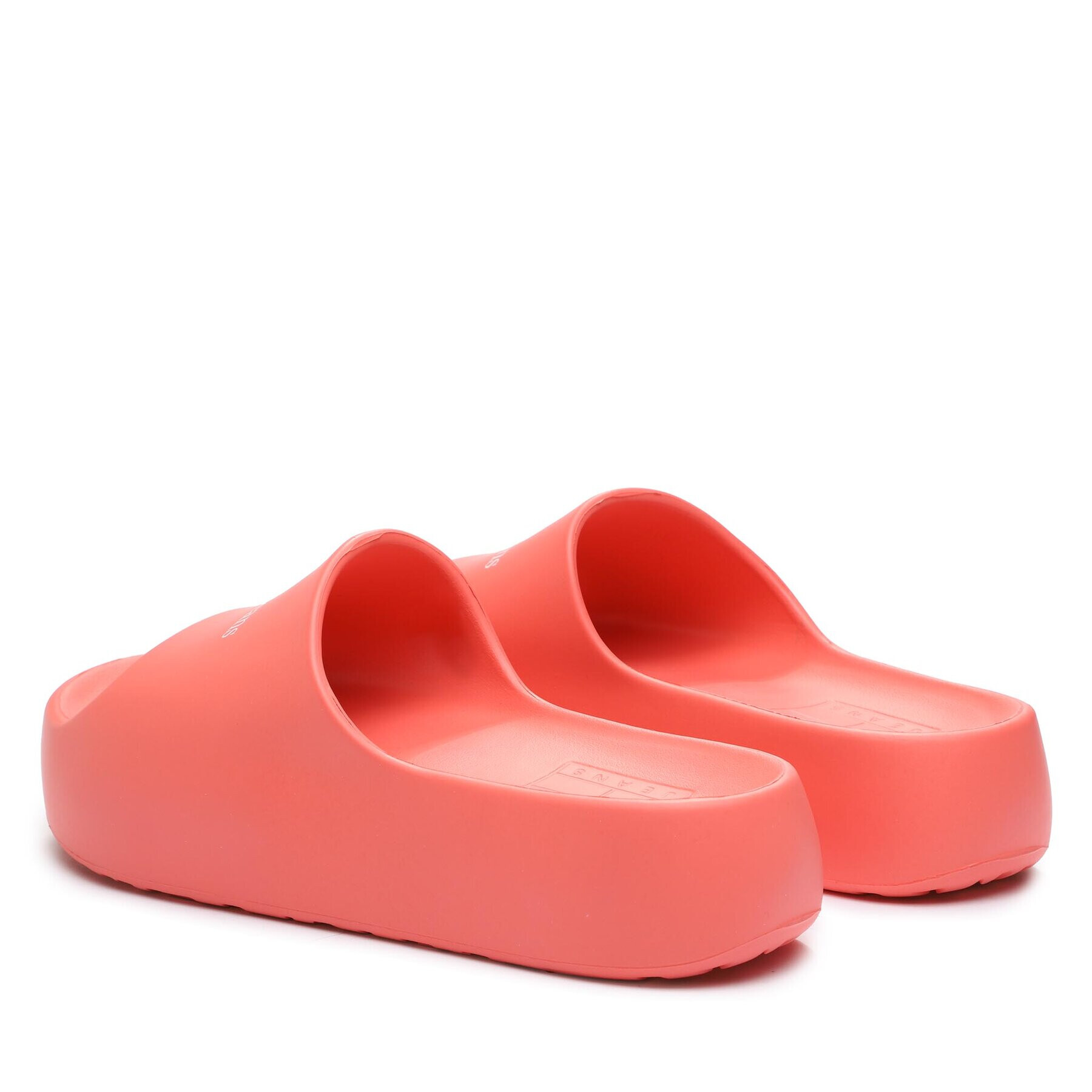 Tommy Jeans Natikači Tjw Chunky Flatform Pool Slide EN0EN02438 Koral - Pepit.si