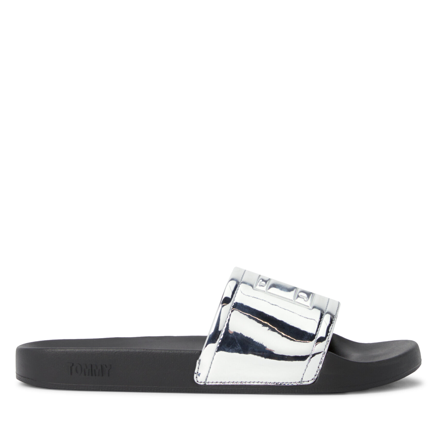 Tommy Jeans Natikači Tjw Pool Slide Metallic EN0EN02344 Črna - Pepit.si