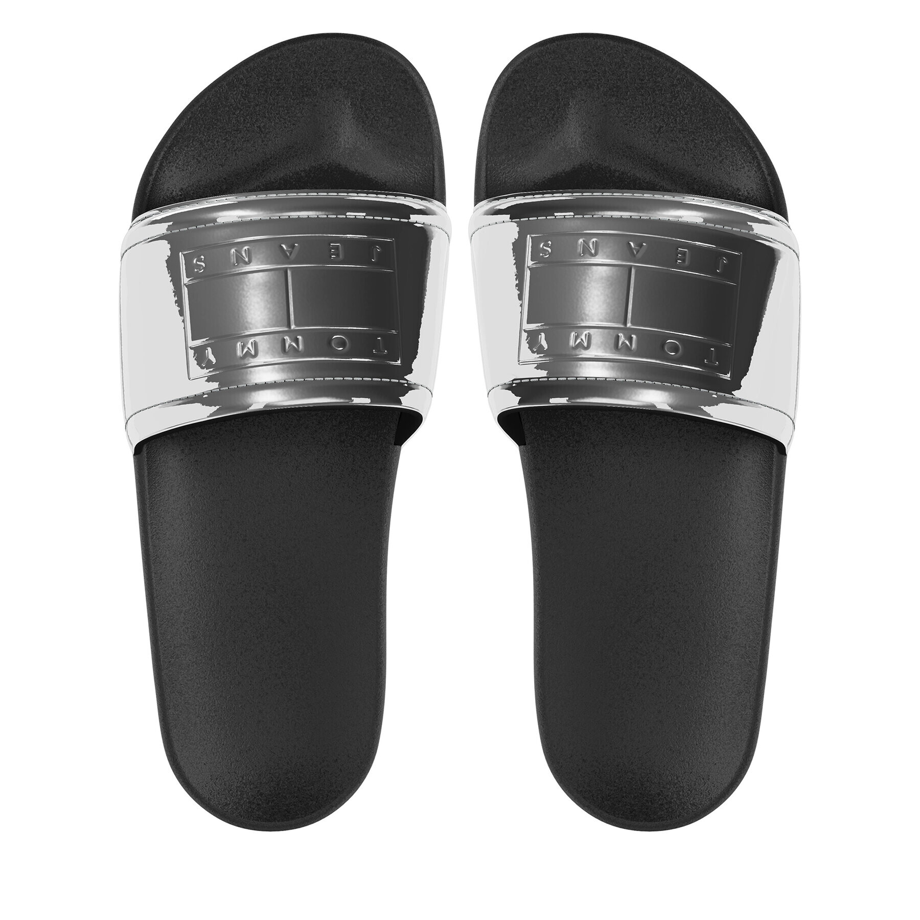 Tommy Jeans Natikači Tjw Pool Slide Metallic EN0EN02344 Črna - Pepit.si