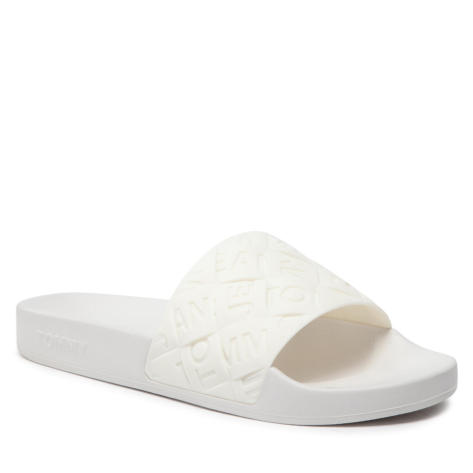 Tommy Jeans Natikači Woven Pool Slide EN0EN01857 Bela - Pepit.si