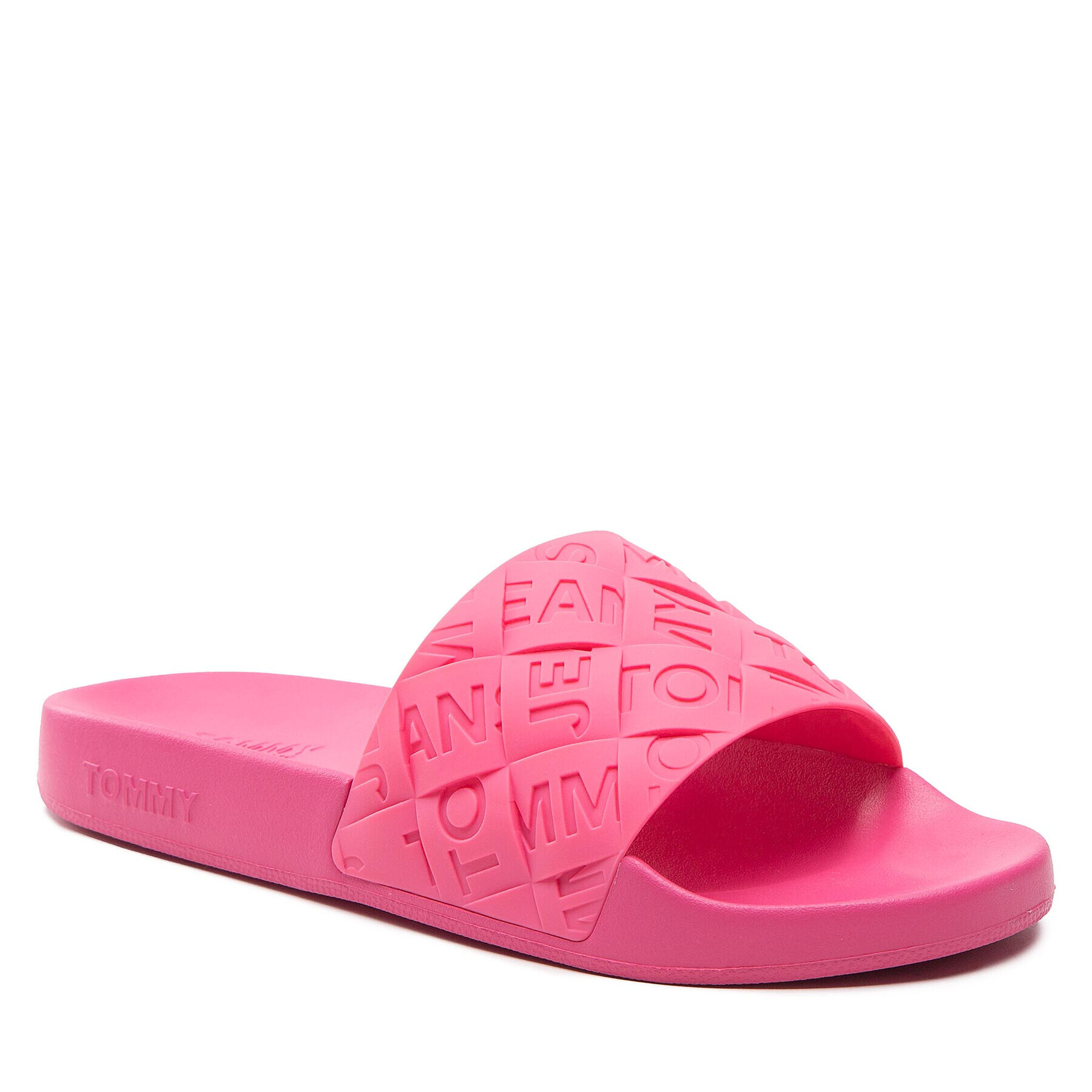 Tommy Jeans Natikači Woven Pool Slide EN0EN01857 Roza - Pepit.si