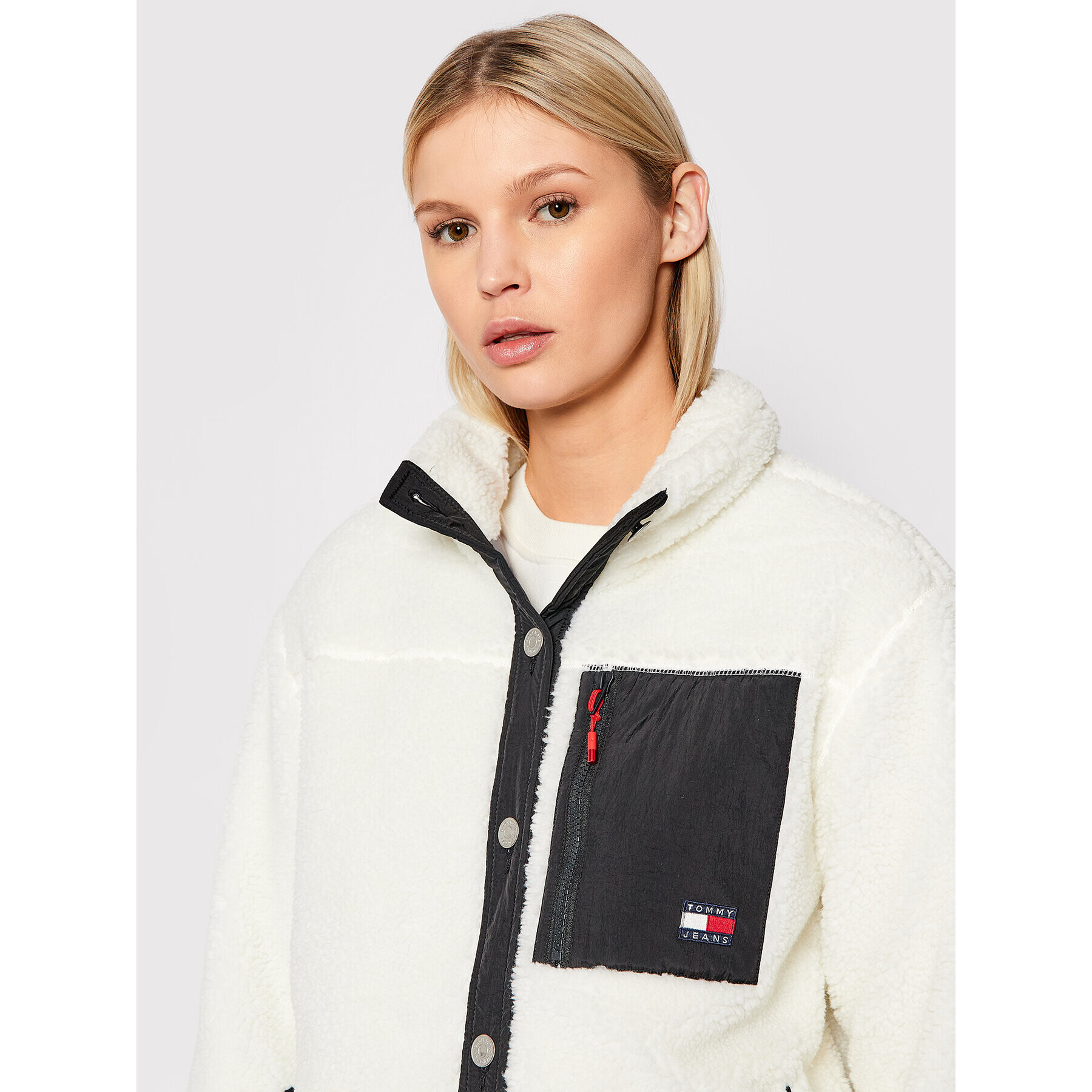 Tommy Jeans Ovčje usnje Abo Tjw Sherpa DW0DW12133 Bež Oversize - Pepit.si