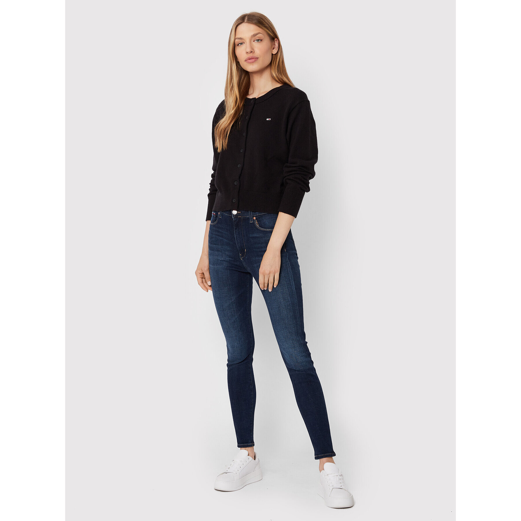 Tommy Jeans Pletena jopica Crew Neck DW0DW13789 Črna Regular Fit - Pepit.si