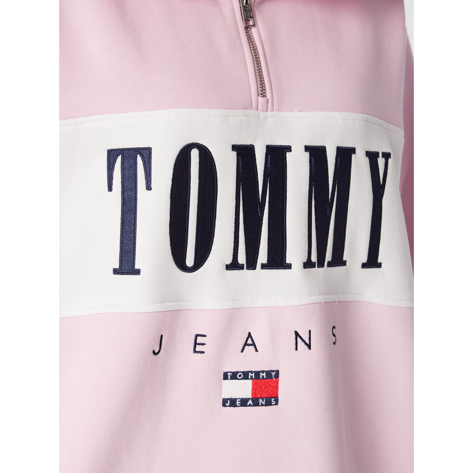 Tommy Jeans Pletena obleka Auth Serif 2 DW0DW14413 Roza Regular Fit - Pepit.si