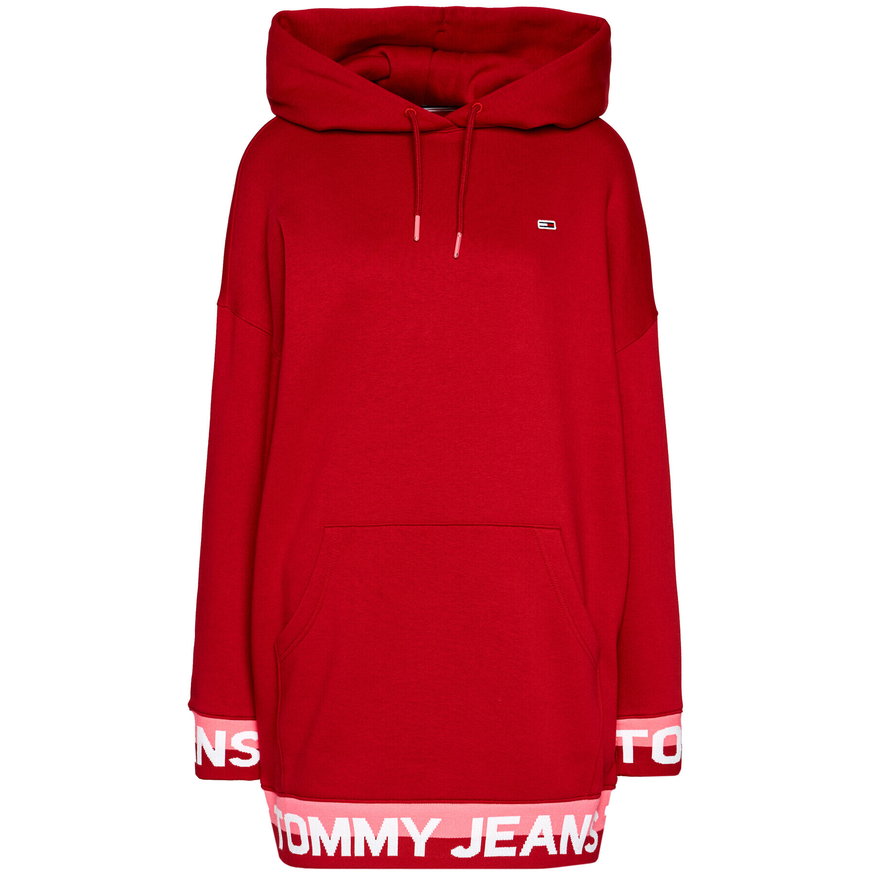 Tommy Jeans Pletena obleka Branded Hem DW0DW08886 Rdeča Regular Fit - Pepit.si